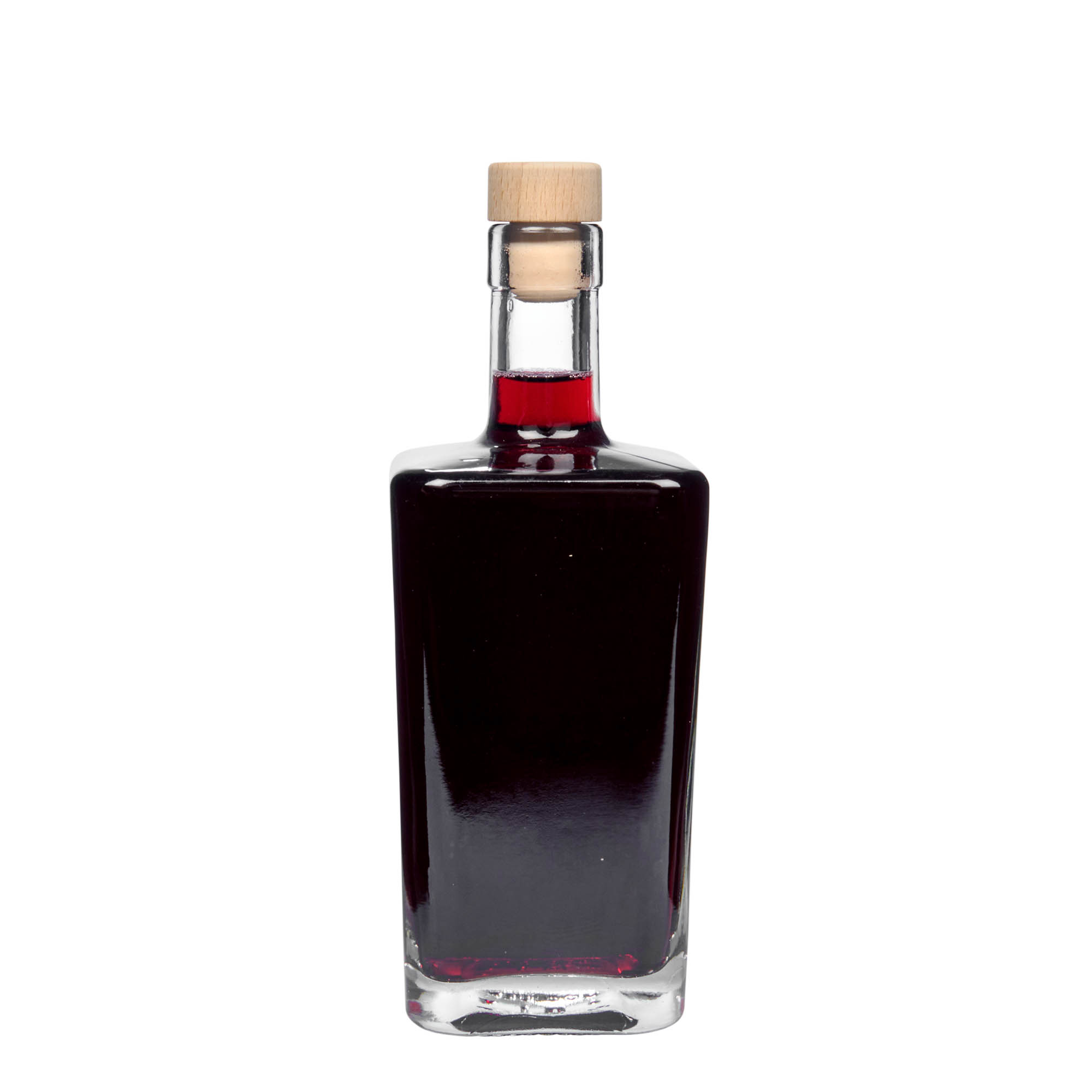 500 ml Glasflasche 'Noel', quadratisch, Mündung: Kork 500 ml Glasflasche 'Noel', quadratisch, Mündung: Kork