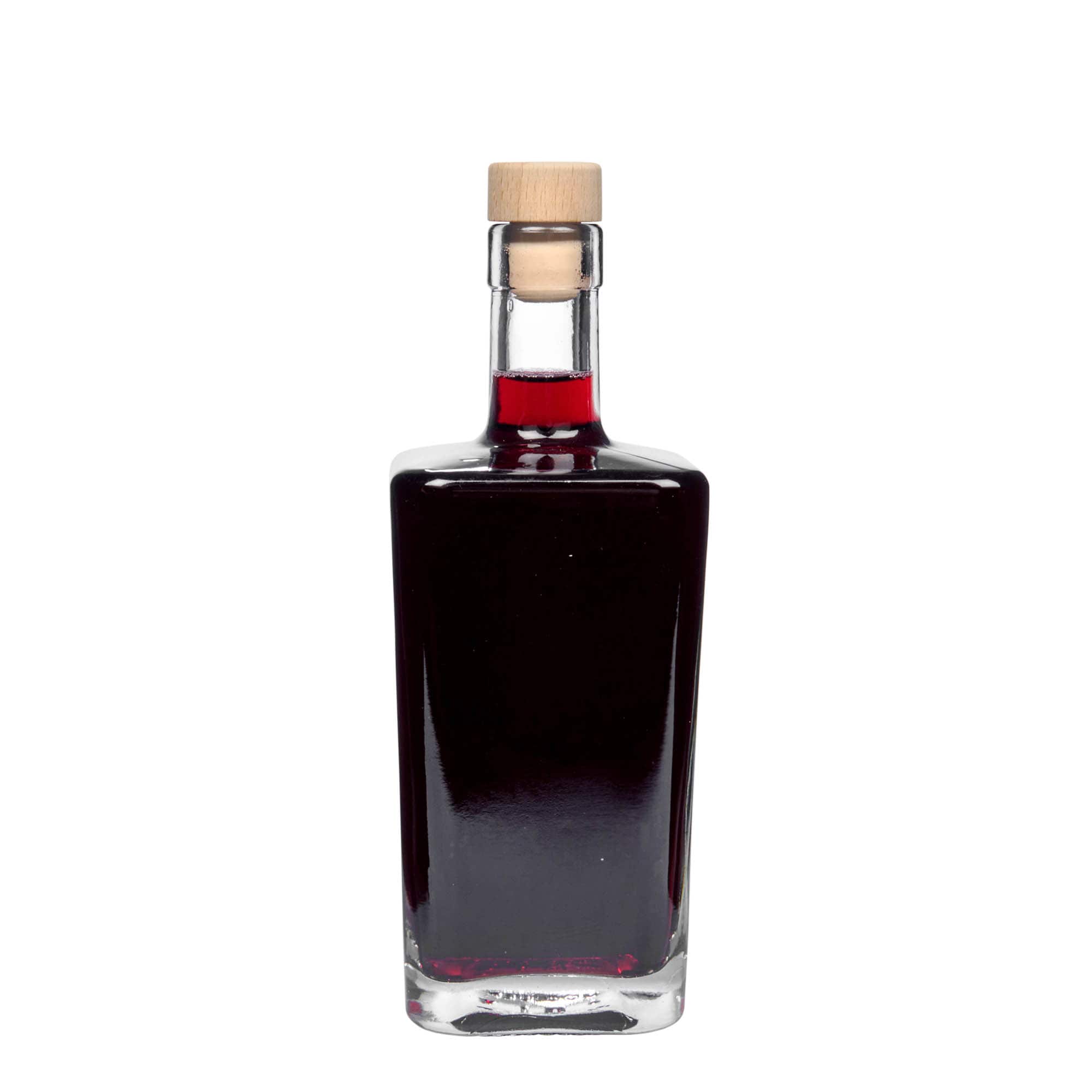 500 ml Glasflasche „Noel“, quadratisch, Mündung: Kork