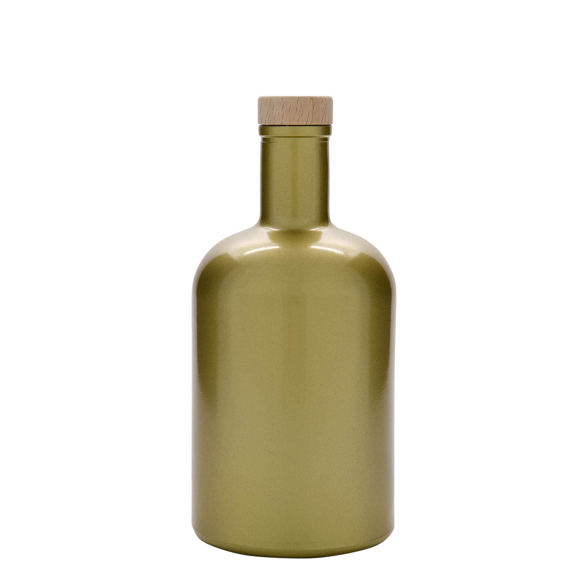 700 ml Glasflasche „Gerardino“, gold, Mündung: Kork