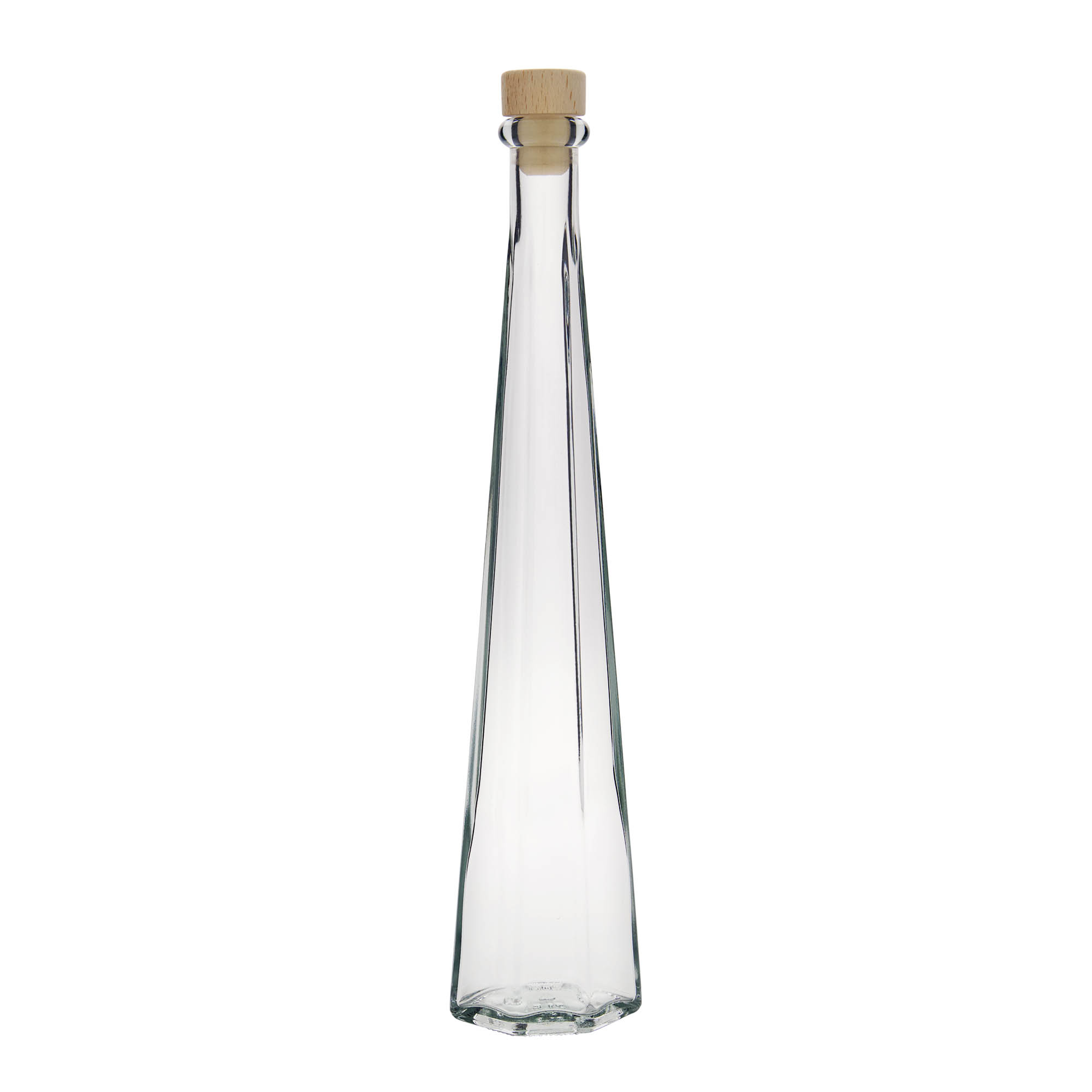 200 ml Glasflasche 'Dama Sexta', sechseckig, Mündung: Kork 200 ml Glasflasche 'Dama Sexta', sechseckig, Mündung: Kork
