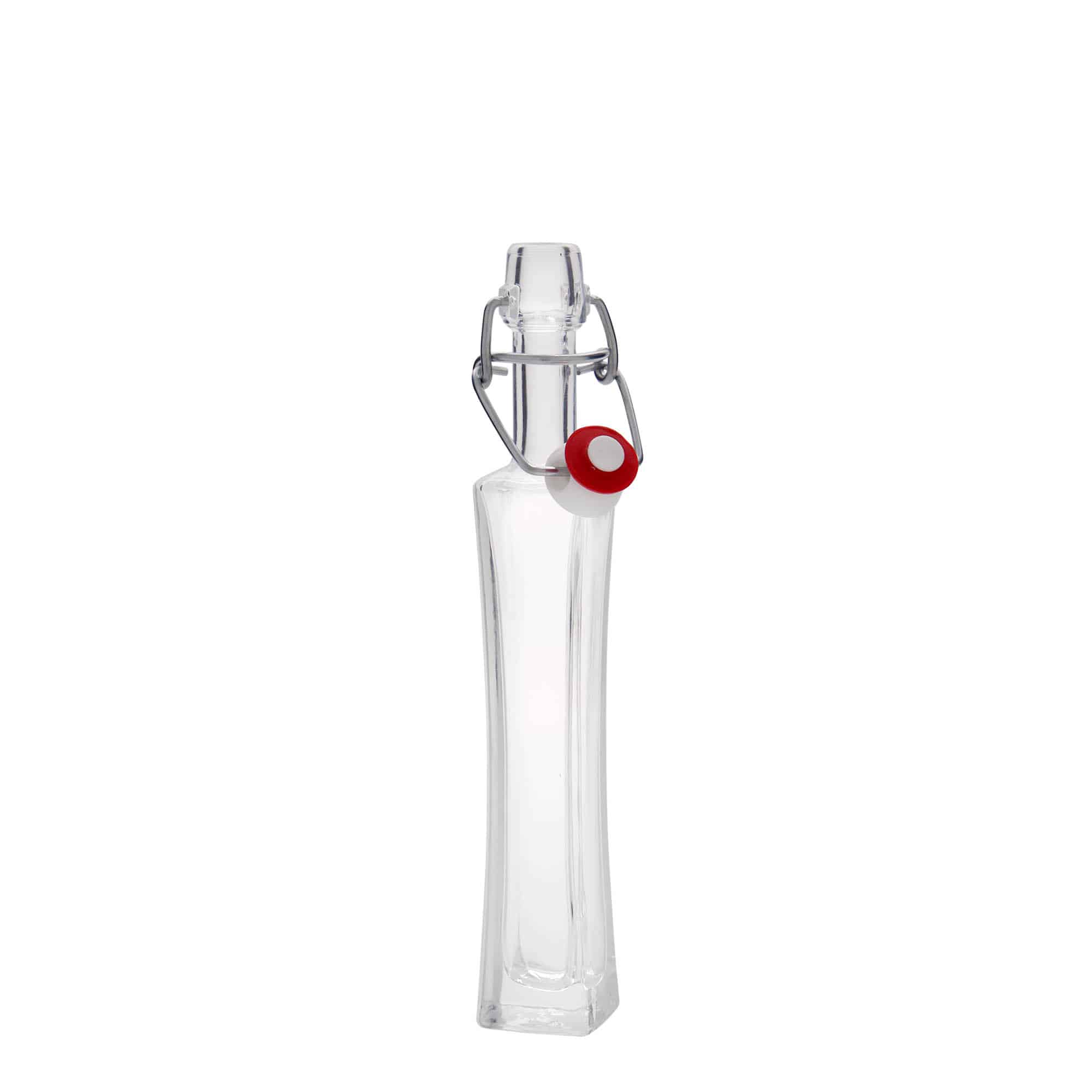40 ml Glasflasche 'Koko', quadratisch, Mündung: Bügelverschluss 40 ml Glasflasche 'Koko', quadratisch, Mündung: Bügelverschluss