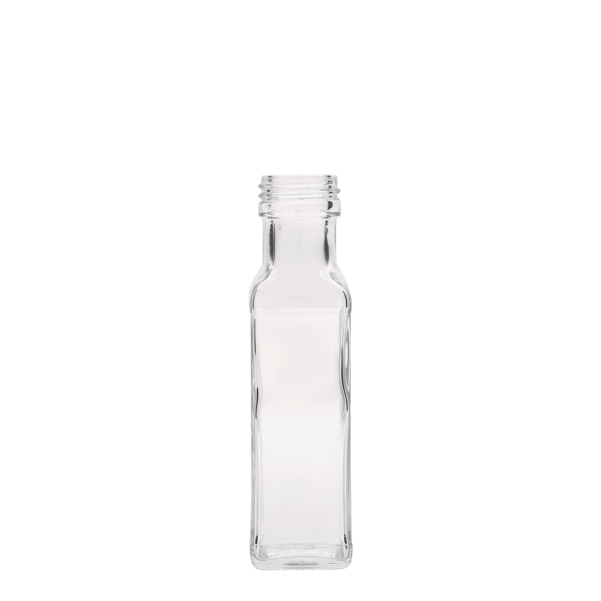 100 ml Glasflasche „Marasca“, quadratisch, Mündung: PP 31,5