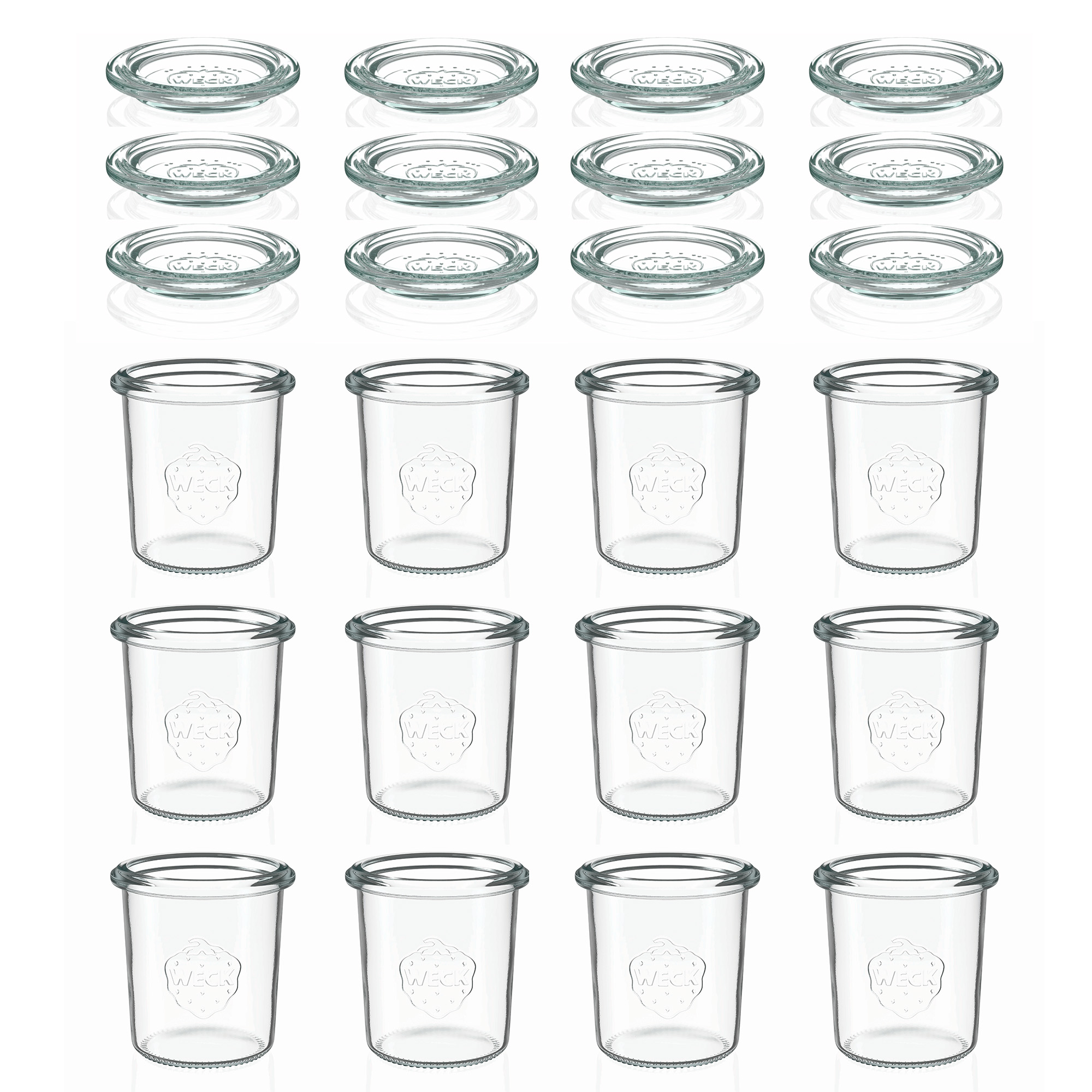 12x 160 ml WECK-Sturzglas mit Glasdeckel RR 60