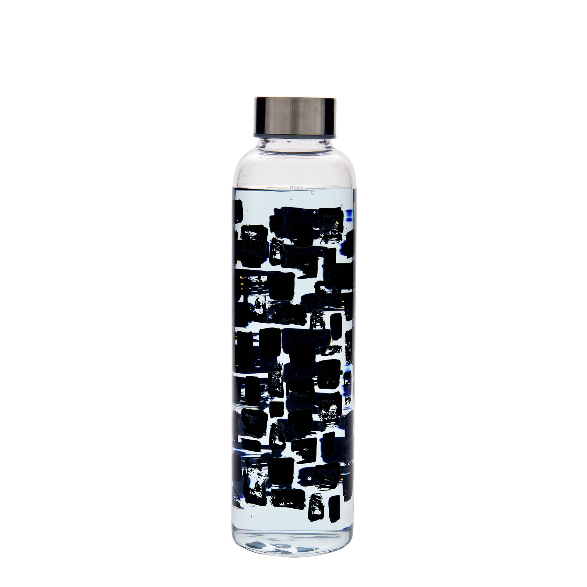 500 ml Trinkflasche „Perseus - Schwarze Rechtecke“, Mündung: Schraubverschluss