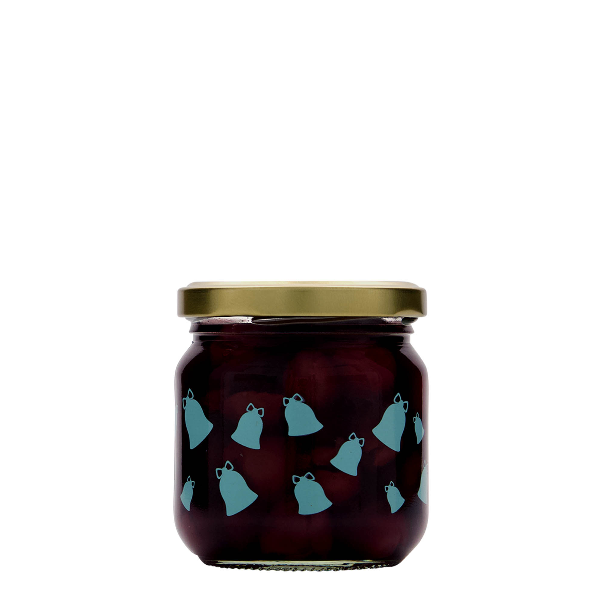 212 ml Rundglas, Motiv: Kling, Glöckchen, Mündung: Twist-Off (TO 66)