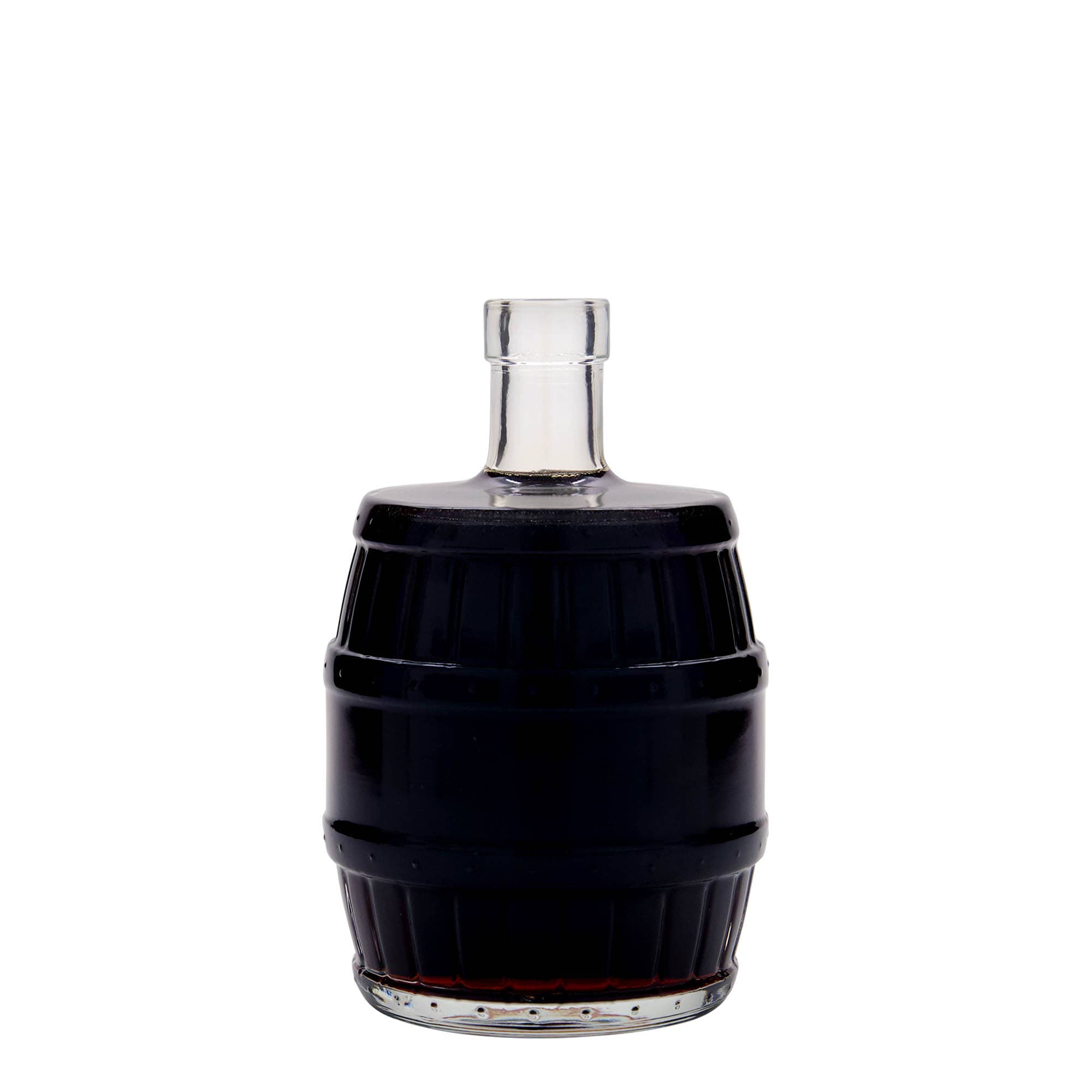 500 ml Glasflasche 'Fass', Mündung: Kork 500 ml Glasflasche 'Fass', Mündung: Kork