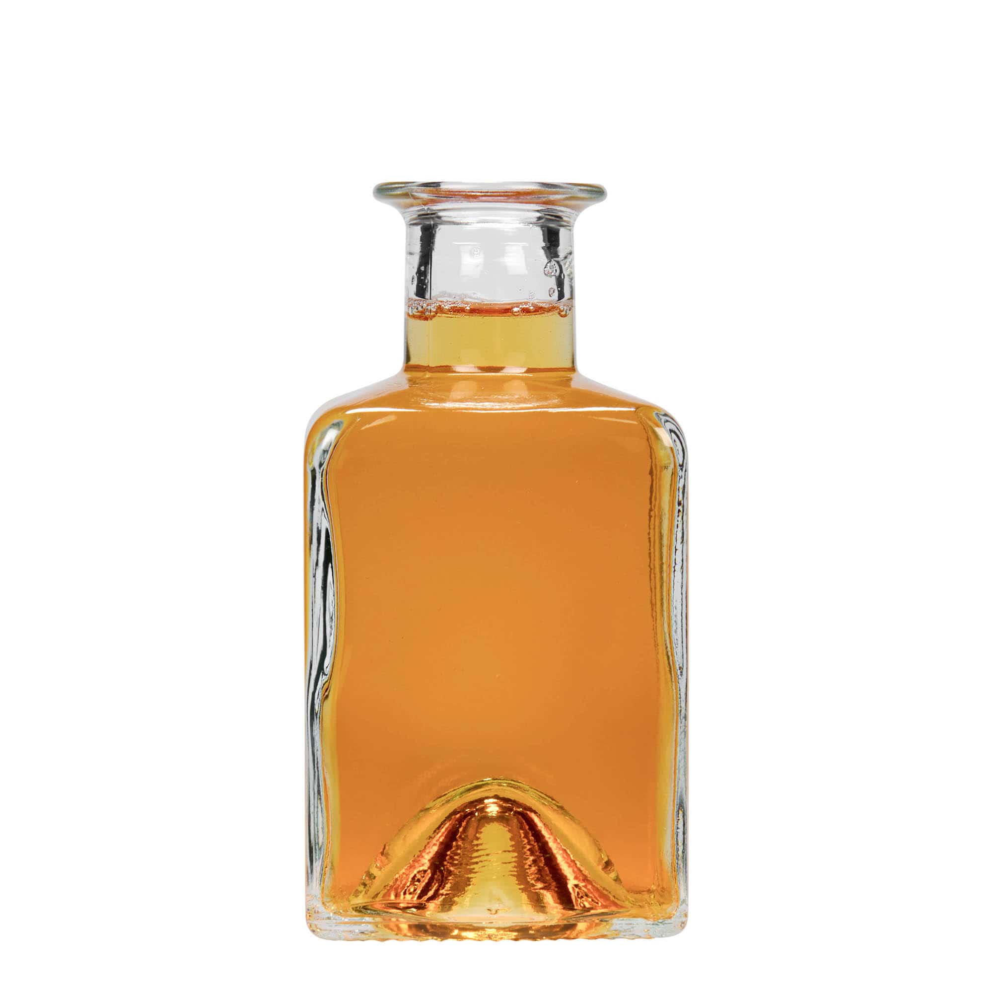 200 ml Glasflasche 'Kubica', quadratisch, Mündung: Kork 200 ml Glasflasche 'Kubica', quadratisch, Mündung: Kork