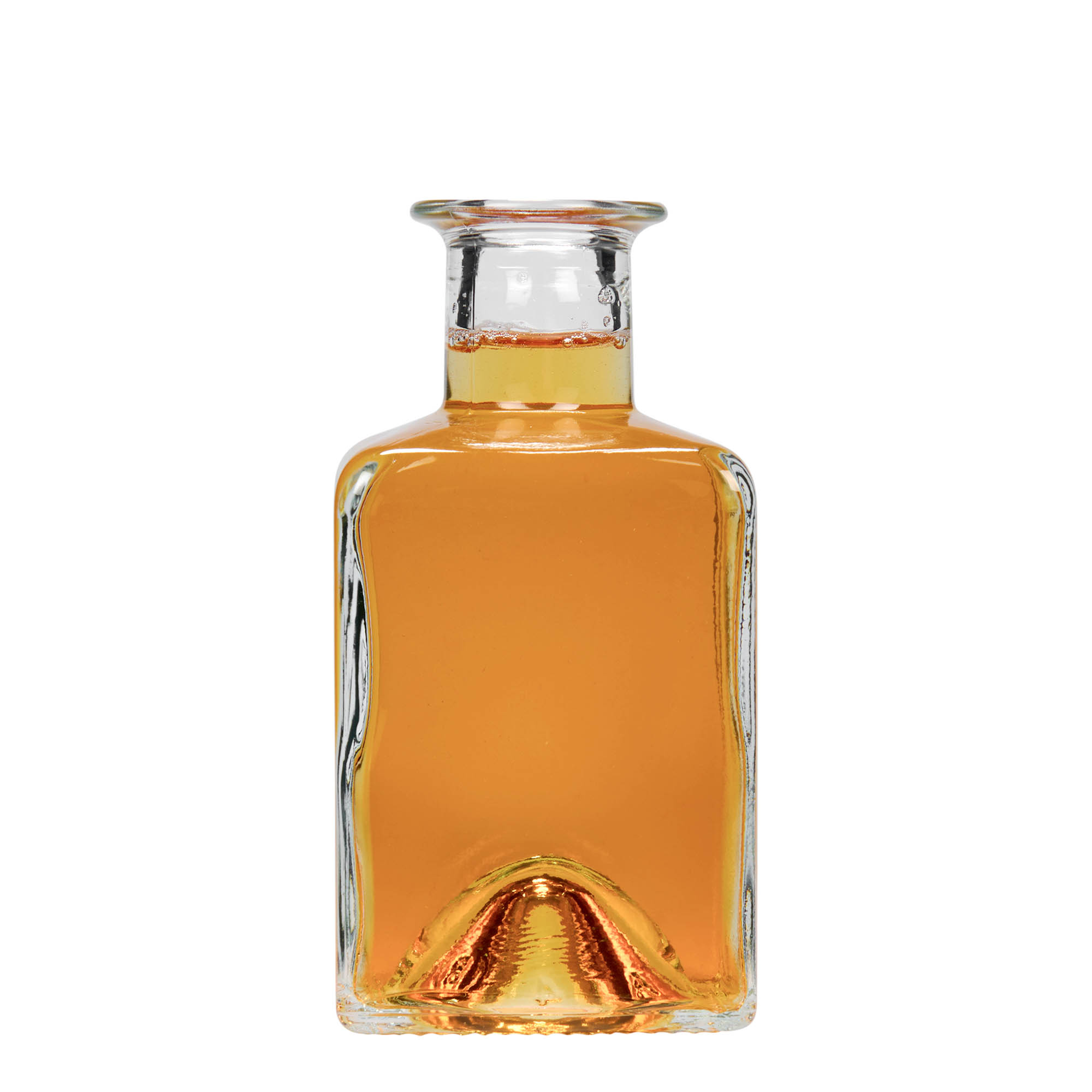 200 ml Glasflasche 'Kubica', quadratisch, Mündung: Kork 200 ml Glasflasche 'Kubica', quadratisch, Mündung: Kork