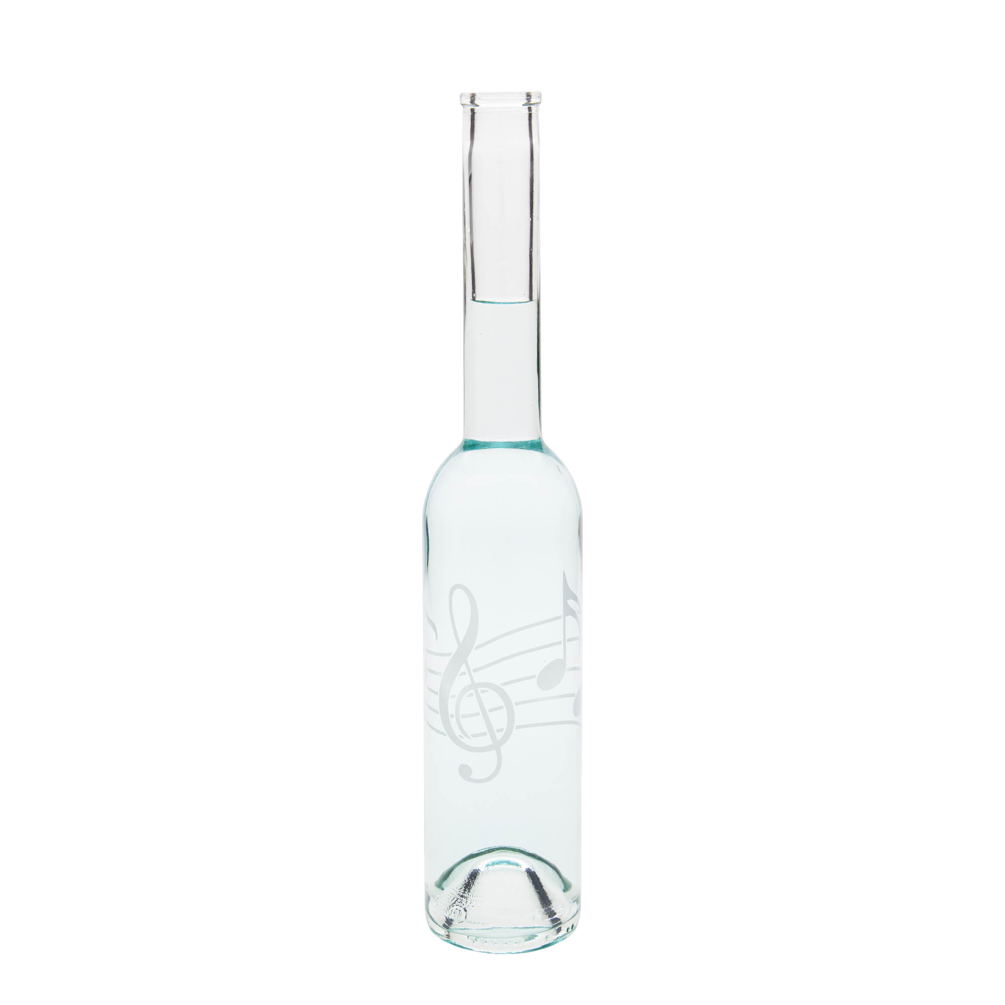 350 ml Glasflasche 'Opera', Motiv: Musiknoten, Mündung: Kork 350 ml Glasflasche 'Opera', Motiv: Musiknoten, Mündung: Kork