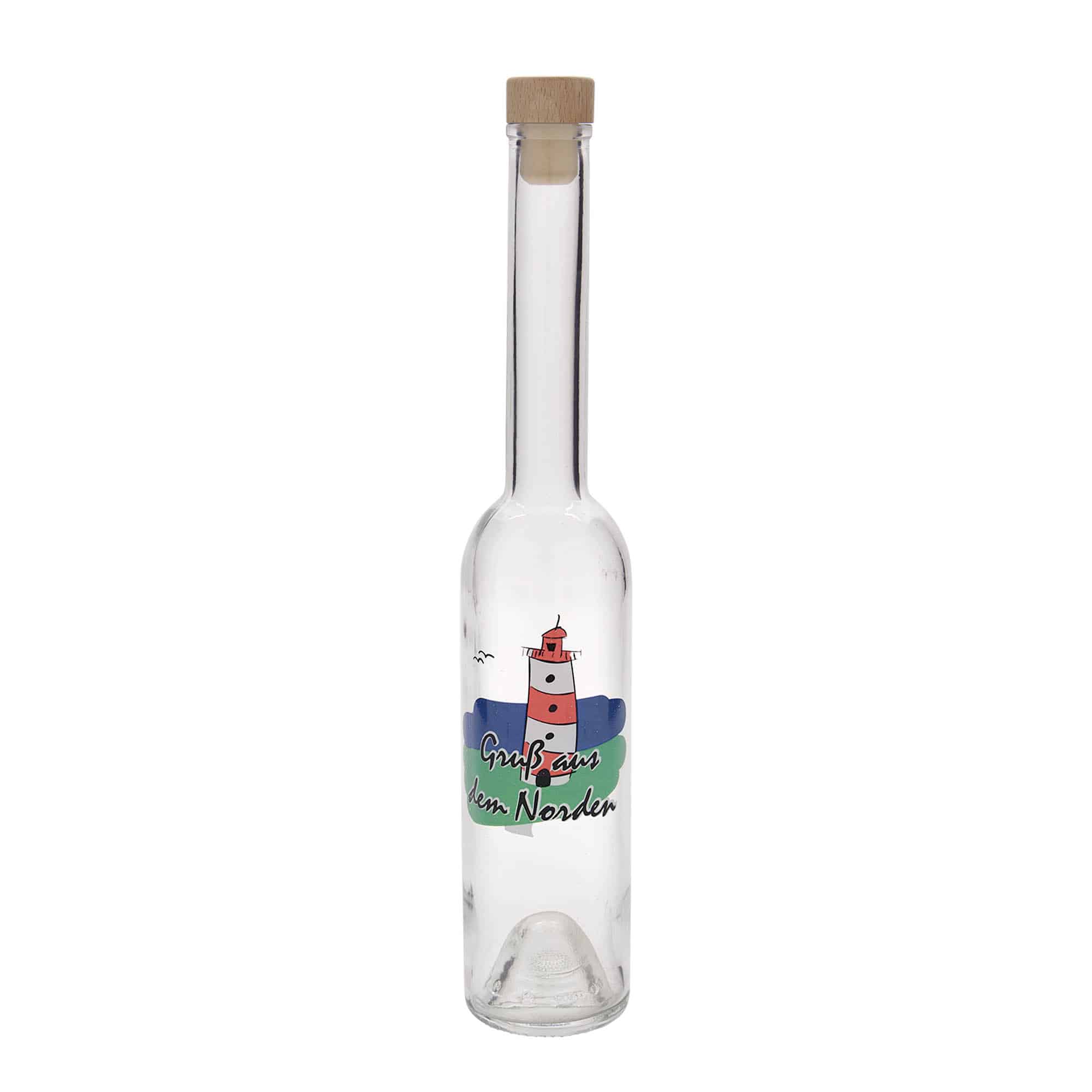350 ml Glasflasche 'Opera', Motiv: Norden, Mündung: Kork 350 ml Glasflasche 'Opera', Motiv: Norden, Mündung: Kork