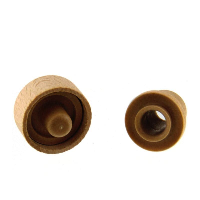 Griffkorken mit Dosieröffnung 19 mm, Kunststoff-Holz, mehrfarbig, für Mündung: Kork