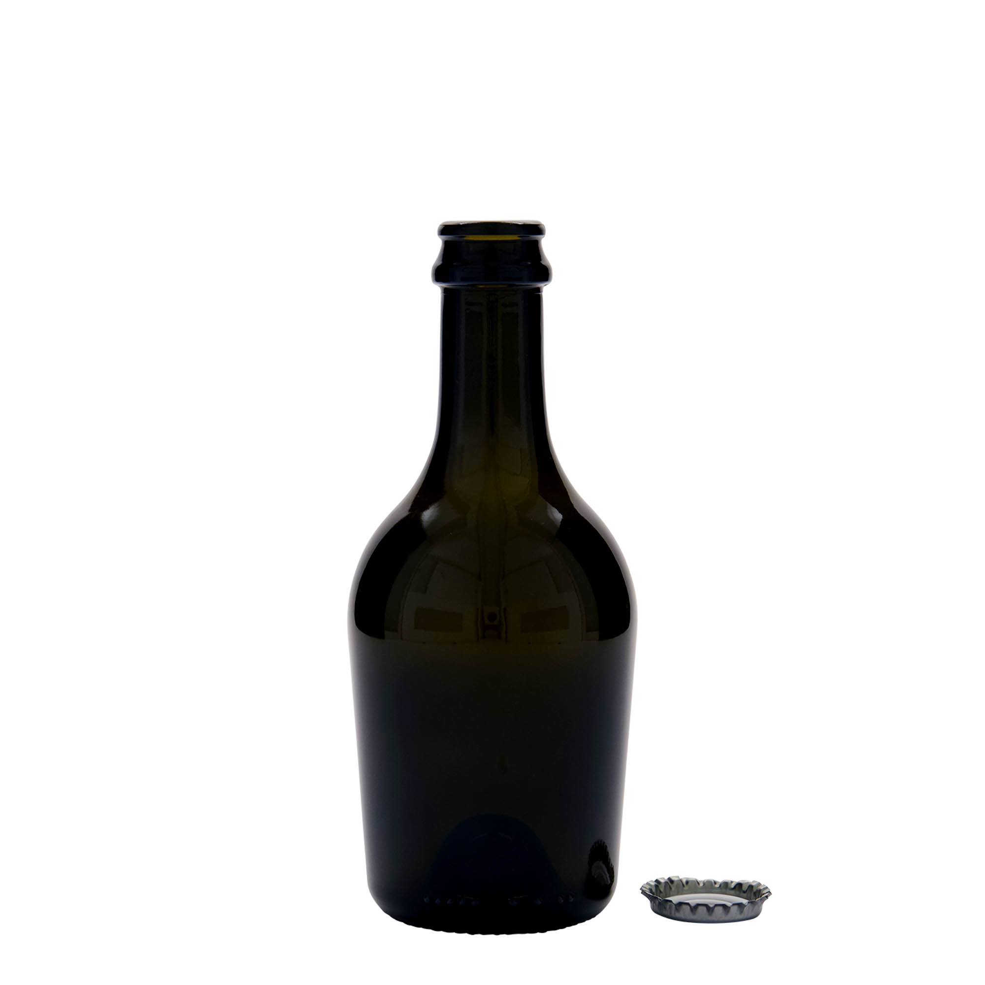 330 ml Bier-/Sektflasche 'Butterfly', Glas, antikgrün, Mündung: Kronkorken 330 ml Bier-/Sektflasche 'Butterfly', Glas, antikgrün, Mündung: Kronkorken