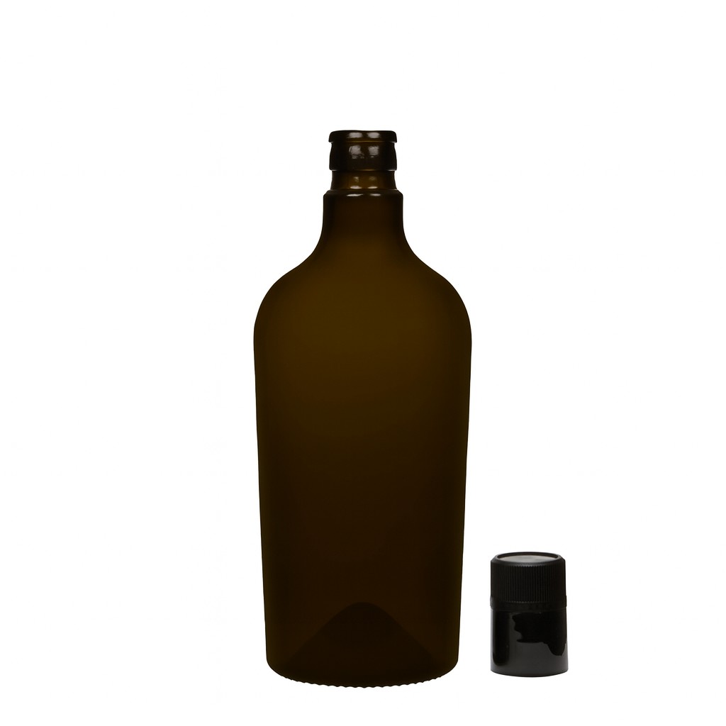 750 ml Essig-/Ölflasche „Oleum“, Glas, antikgrün, Mündung: DOP