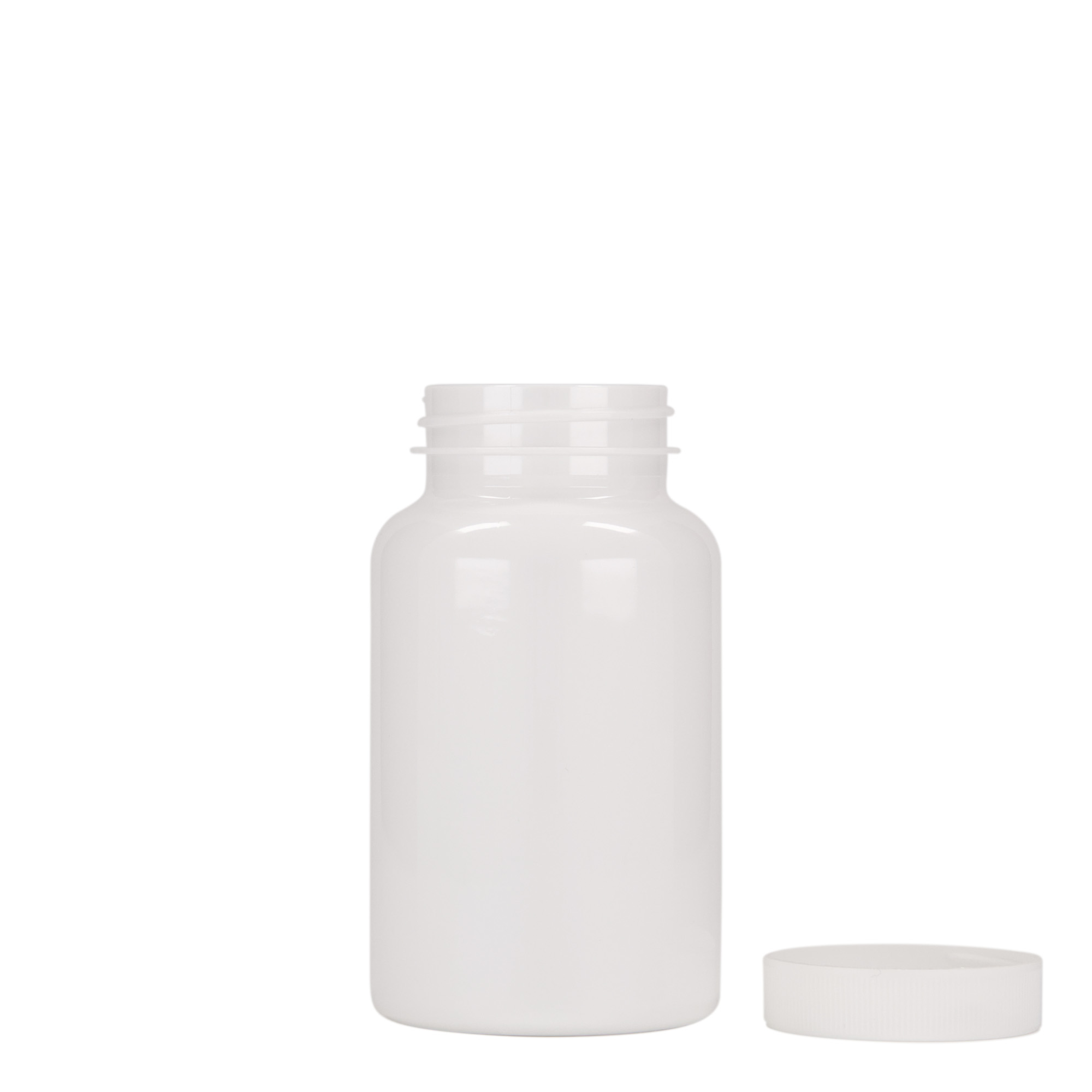 200 ml PET-Packer, Kunststoff, weiß, Mündung: 45/400 200 ml PET-Packer, Kunststoff, weiß, Mündung: 45/400