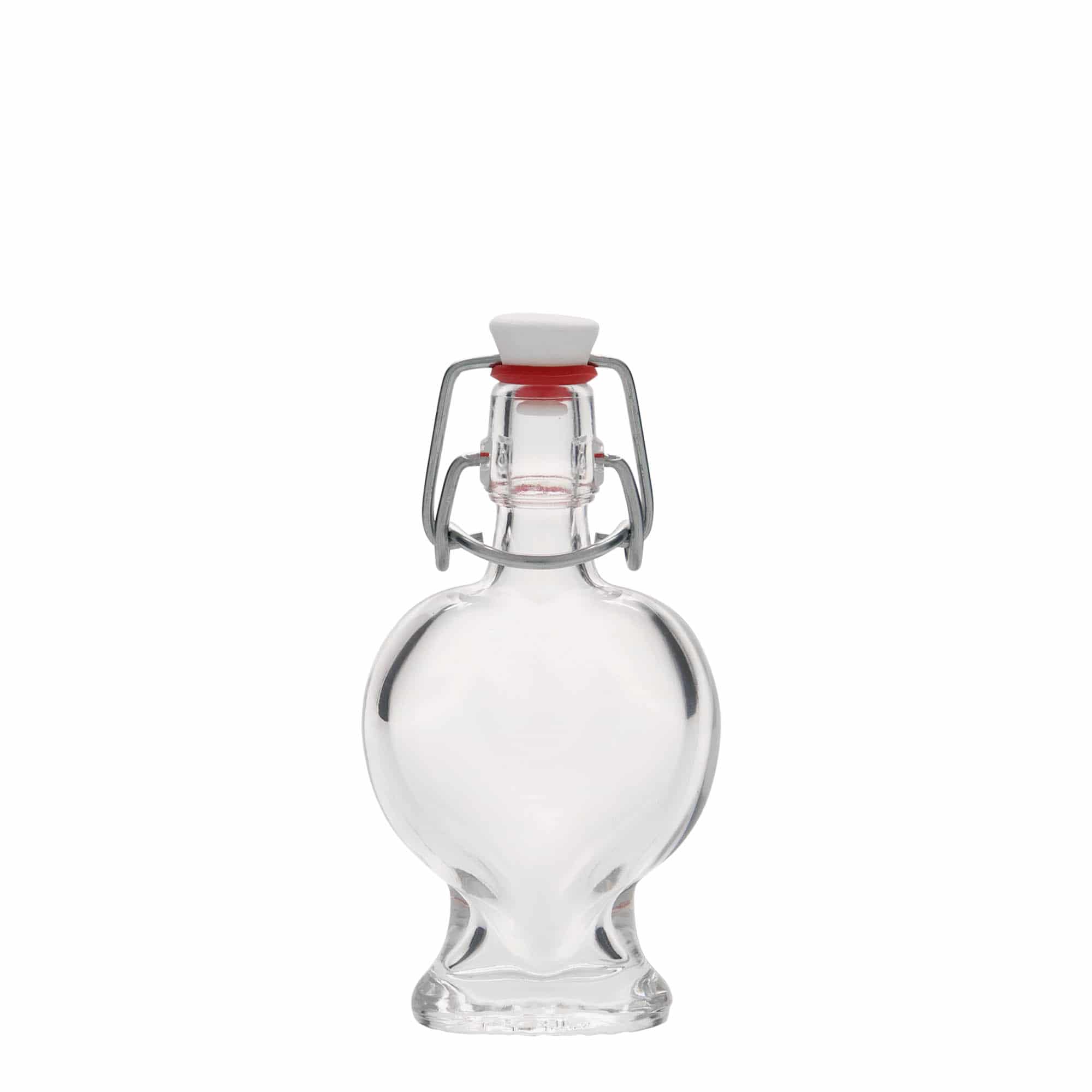 40 ml Glasflasche „Herz“, Mündung: Bügelverschluss