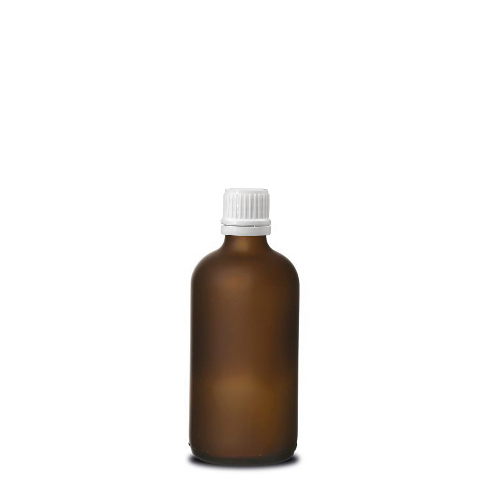 100 ml Medizinflasche, Glas, braun gefrostet, Mündung: DIN 18 100 ml Medizinflasche, Glas, braun gefrostet, Mündung: DIN 18