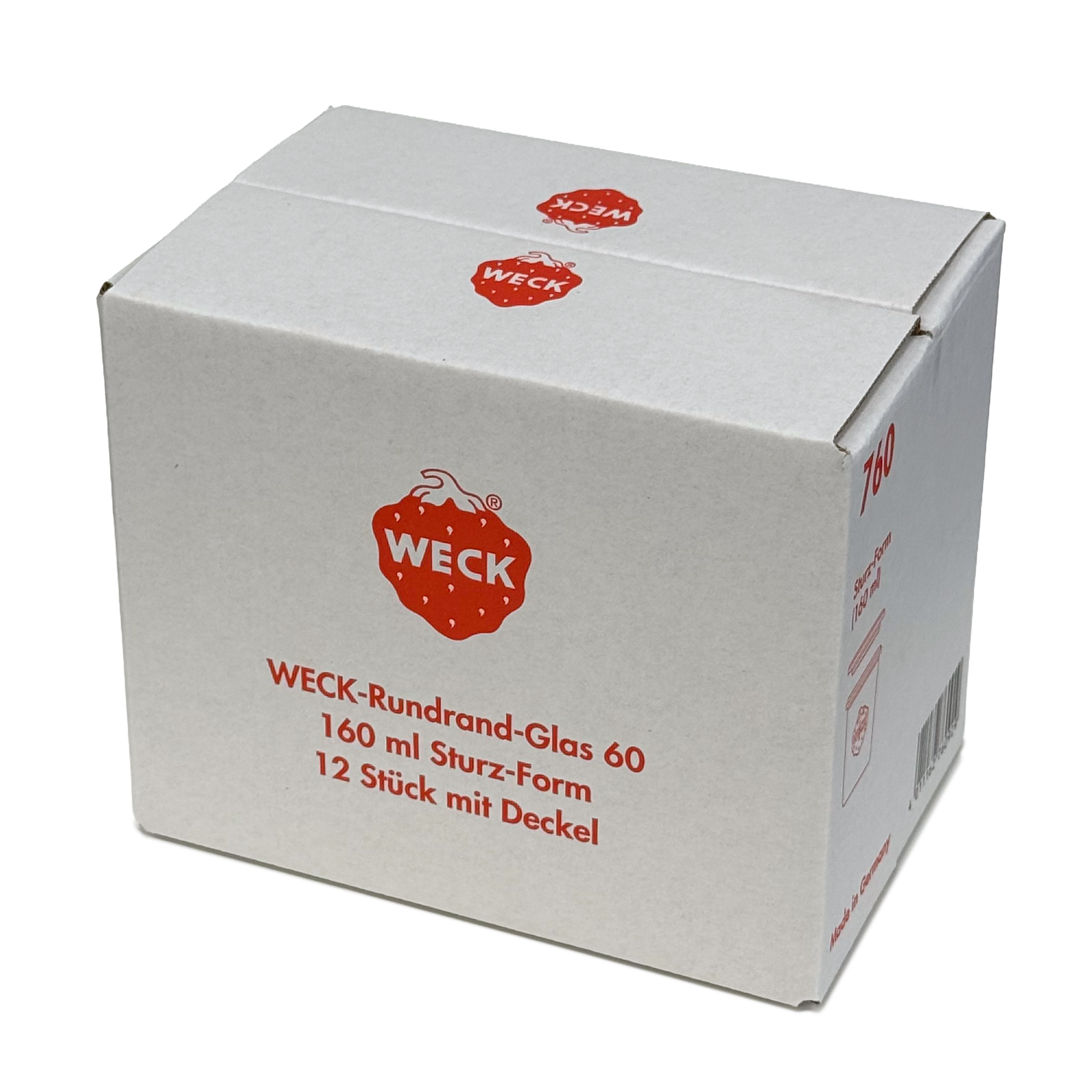 12x 160 ml WECK-Sturzglas mit Glasdeckel RR 60