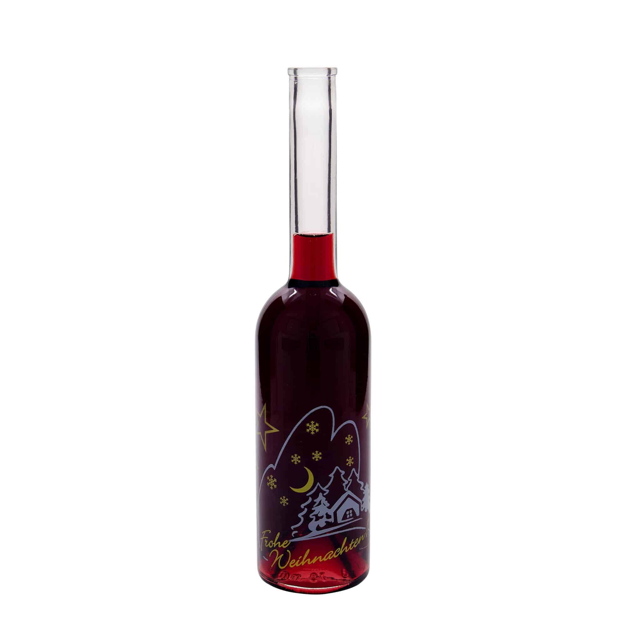 500 ml Glasflasche 'Opera', Motiv: Weihnachtsidylle, Mündung: Kork 500 ml Glasflasche 'Opera', Motiv: Weihnachtsidylle, Mündung: Kork
