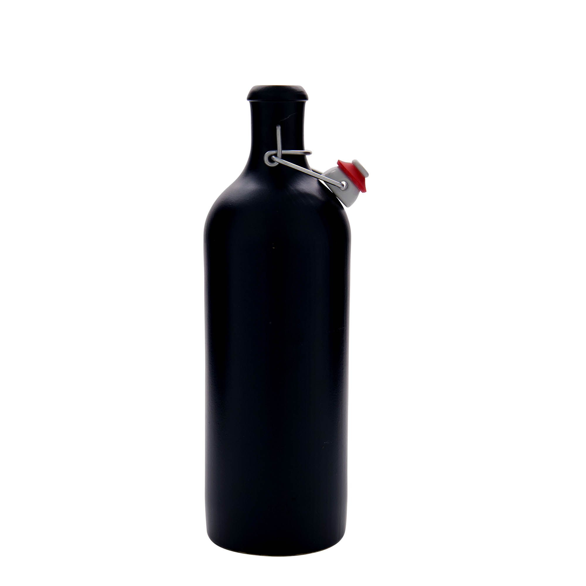750 ml Tonkrug, Steinzeug, schwarz, Mündung: Bügelverschluss 750 ml Tonkrug, Steinzeug, schwarz, Mündung: Bügelverschluss