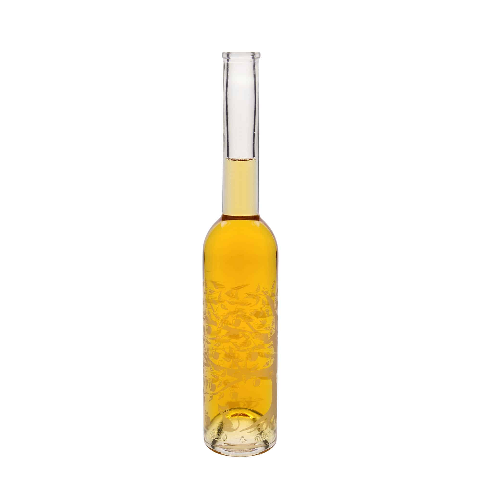 350 ml Glasflasche „Opera“, Motiv: Apfelbaum, Mündung: Kork