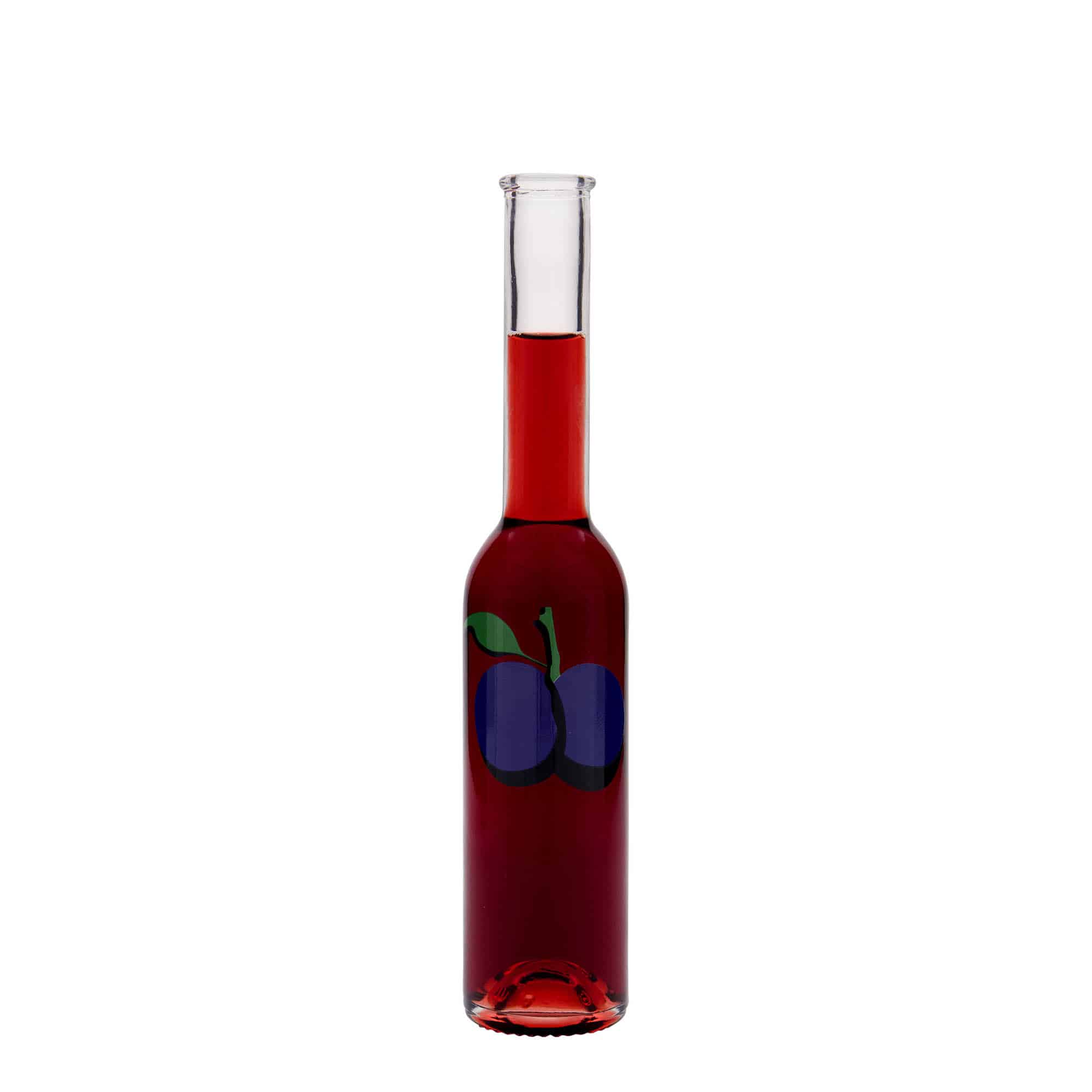 200 ml Glasflasche 'Opera', Motiv: Pflaume, Mündung: Kork 200 ml Glasflasche 'Opera', Motiv: Pflaume, Mündung: Kork