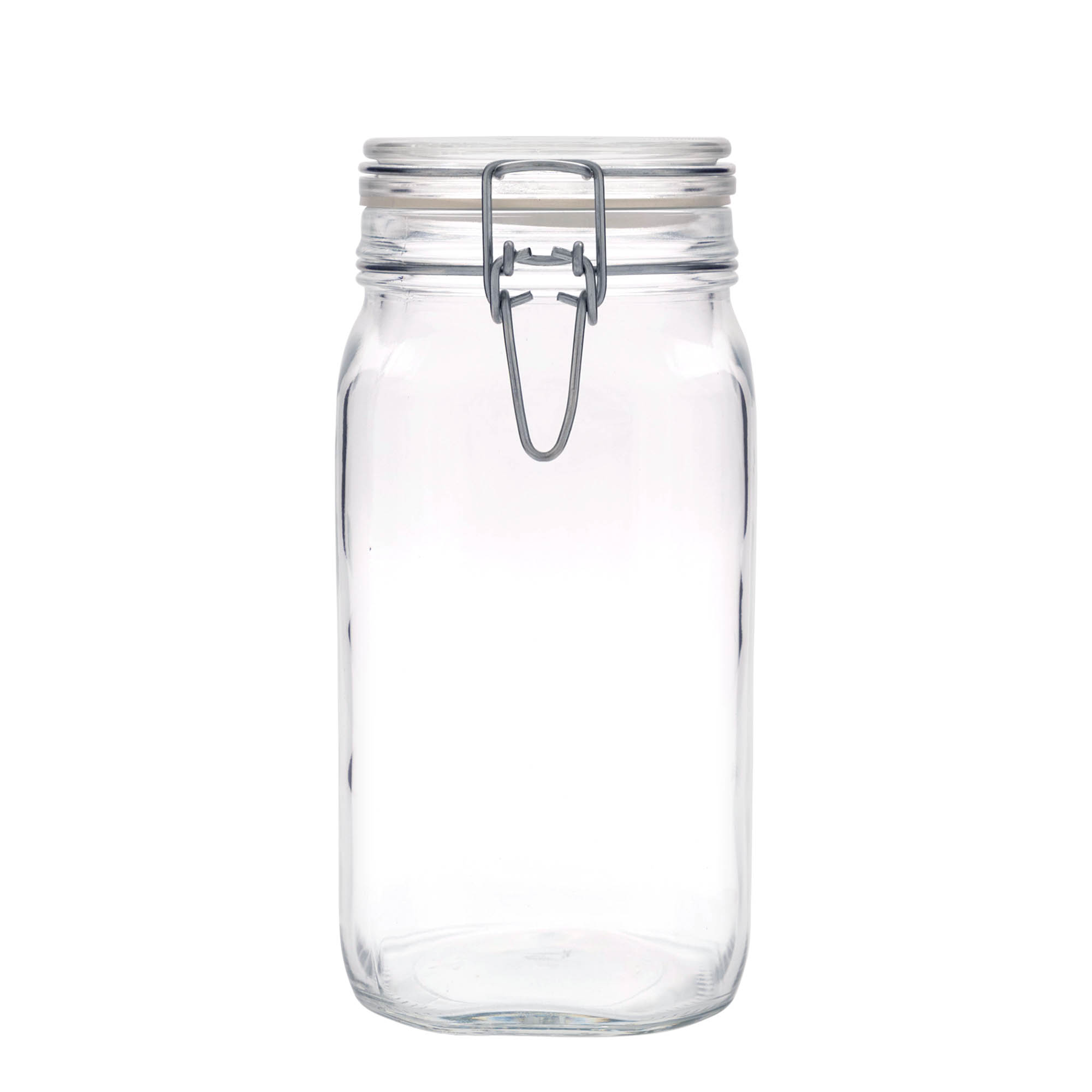 1.500 ml Drahtbügelglas „Fido“, quadratisch, Mündung: Drahtbügelverschluss
