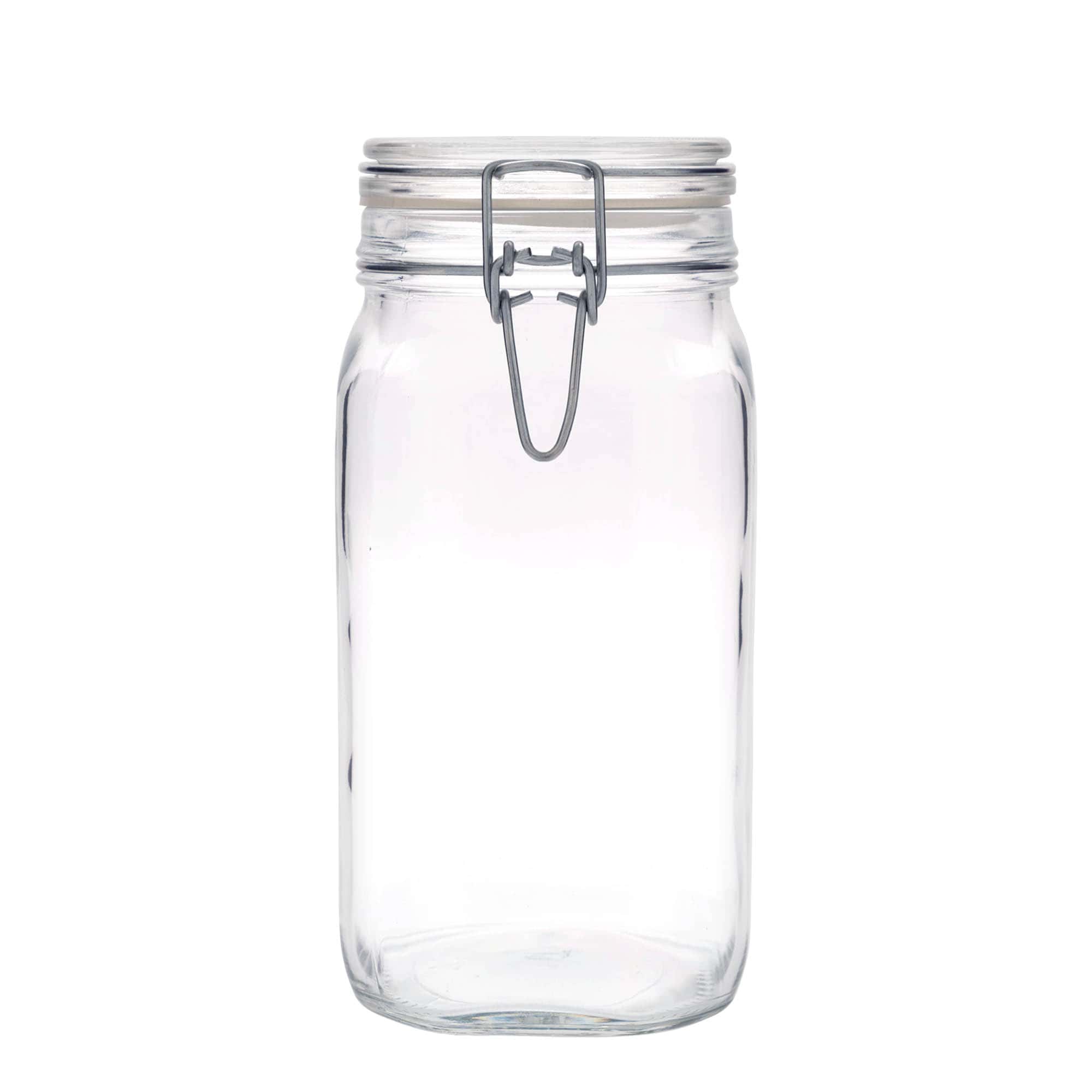 1.500 ml Drahtbügelglas „Fido“, quadratisch, Mündung: Drahtbügelverschluss