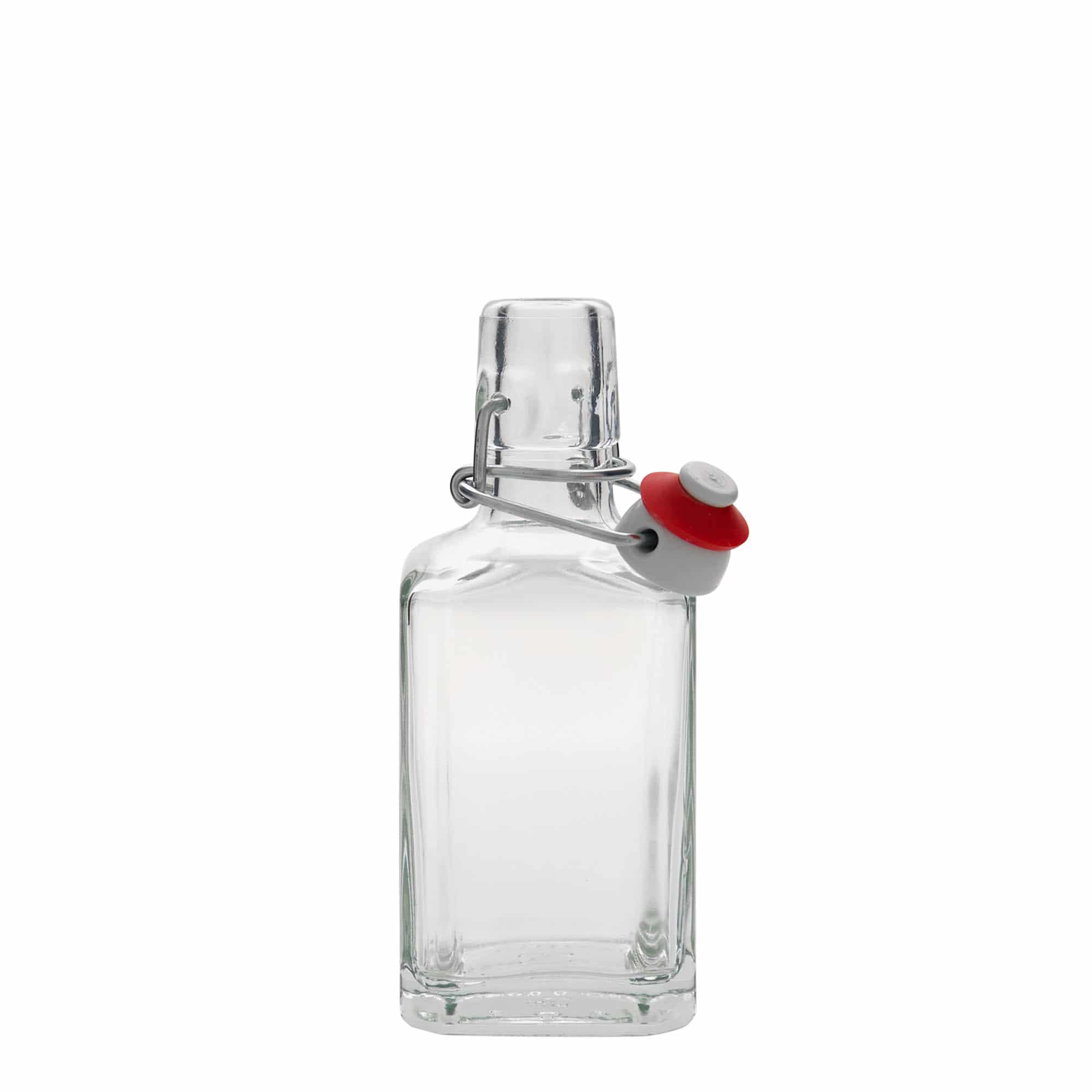 250 ml Glasflasche „Rialto“, quadratisch, Mündung: Bügelverschluss