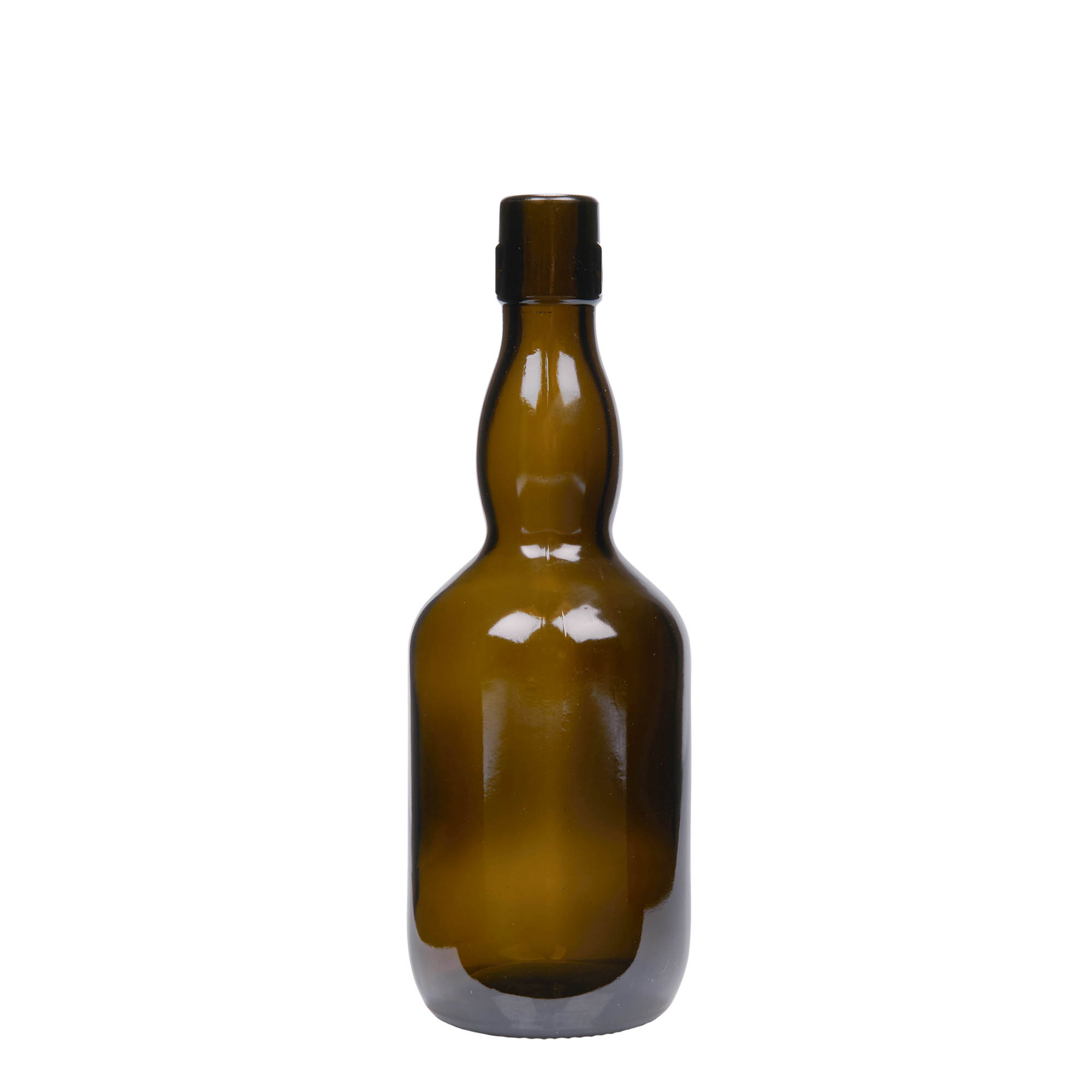 500 ml Bierflasche Kropfhals, Glas, antikgrün, Mündung: Bügelverschluss 500 ml Bierflasche Kropfhals, Glas, antikgrün, Mündung: Bügelverschluss