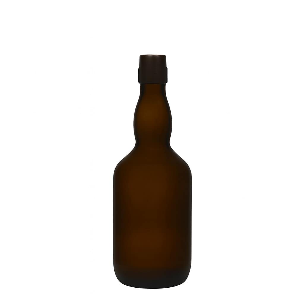 500 ml Bierflasche Kropfhals, Glas, antikgrün, Mündung: Bügelverschluss