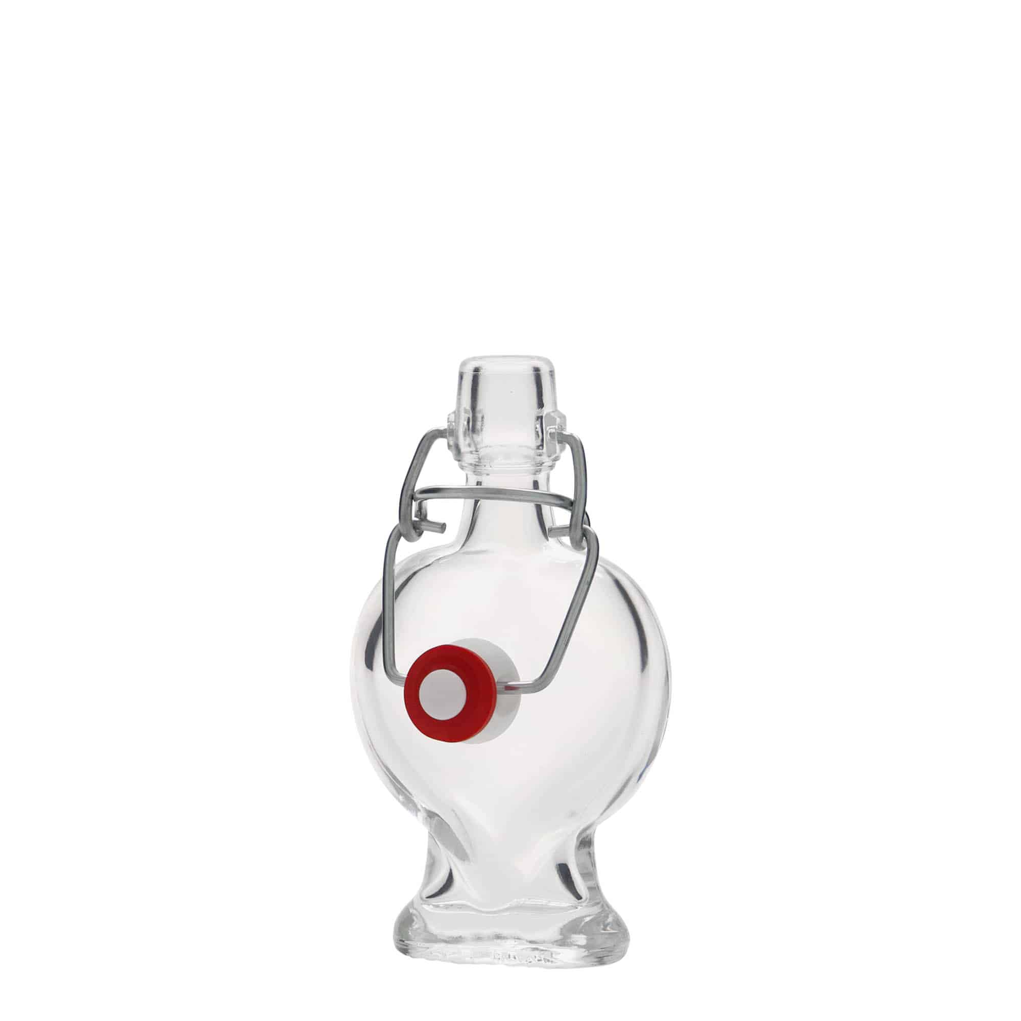 40 ml Glasflasche 'Herz', Mündung: Bügelverschluss 40 ml Glasflasche 'Herz', Mündung: Bügelverschluss