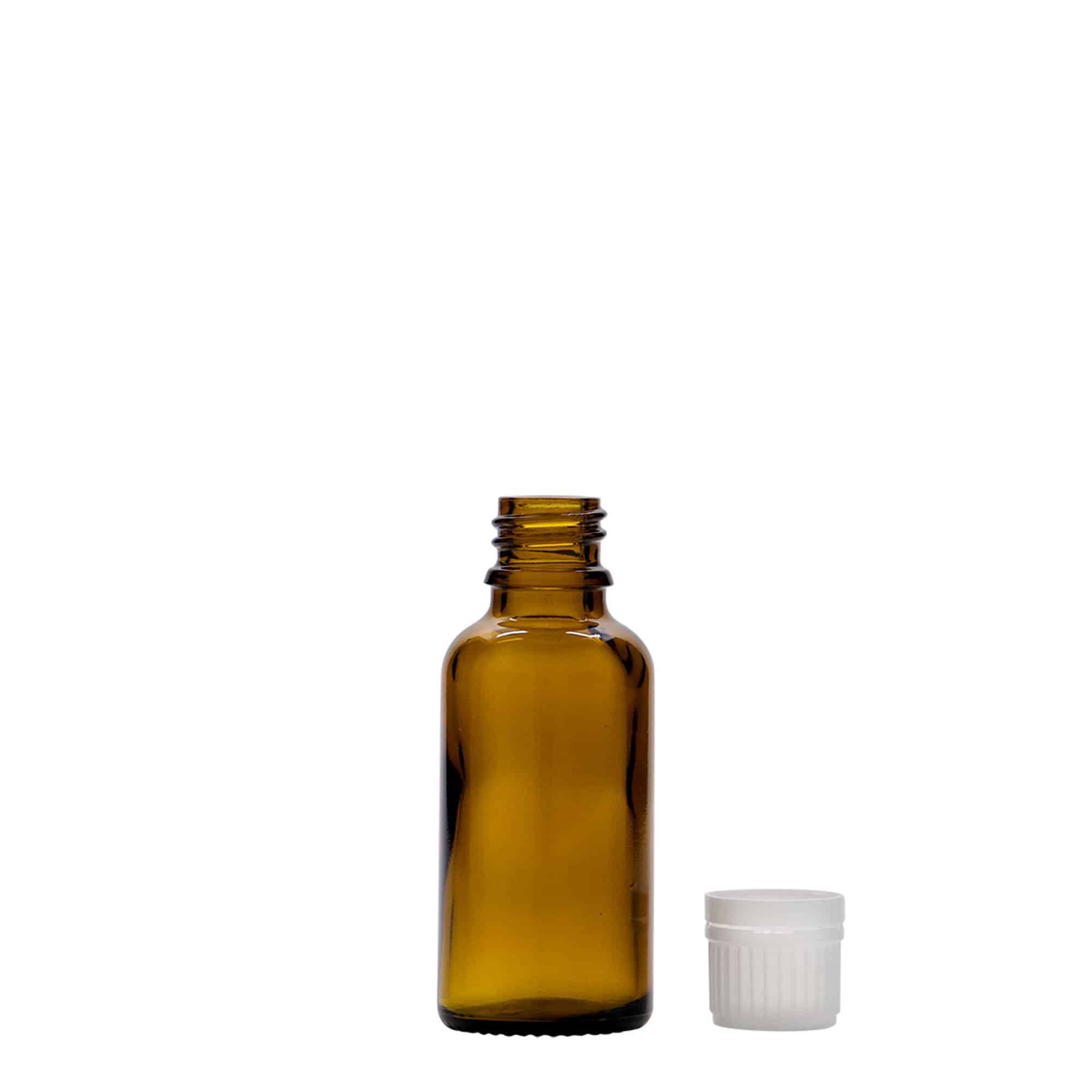 30 ml Medizinflasche, Glas, braun, Mündung: DIN 18 30 ml Medizinflasche, Glas, braun, Mündung: DIN 18