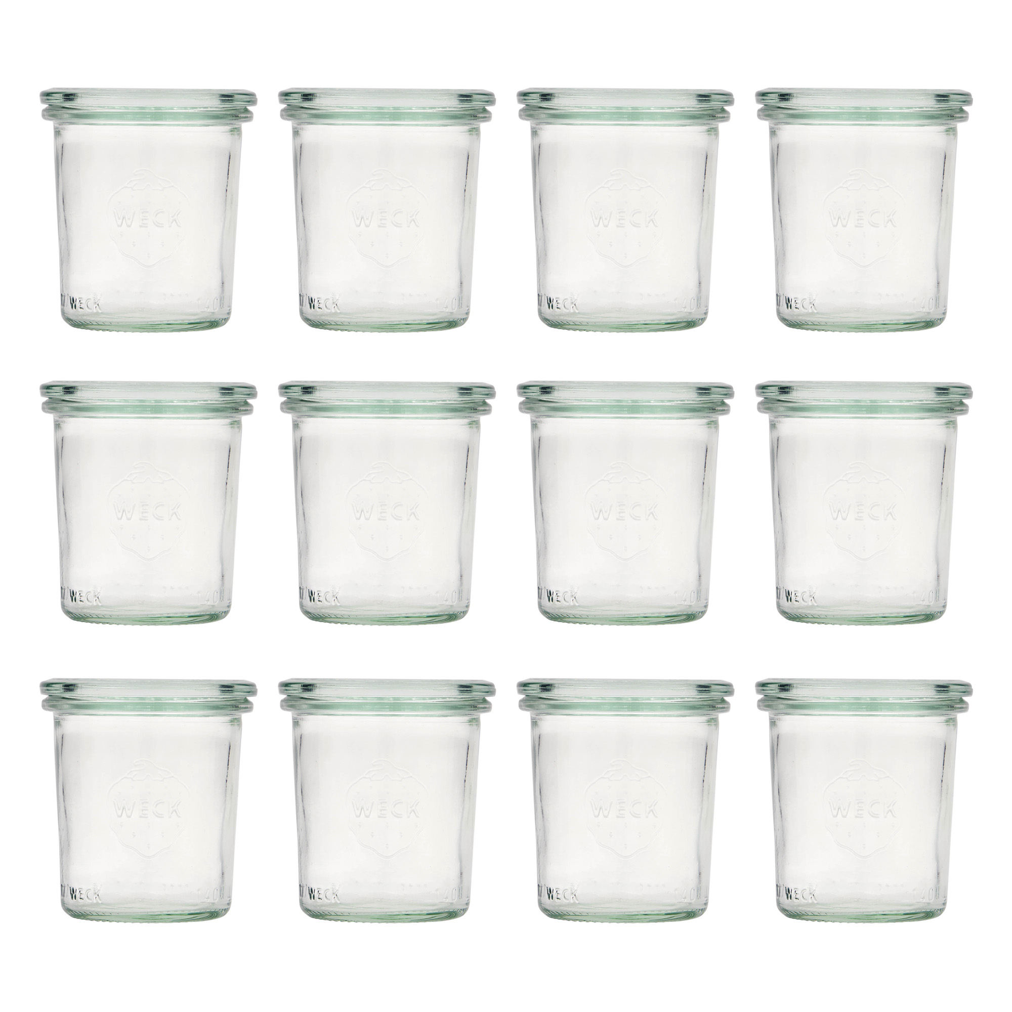 12x 140 ml WECK-Sturzglas mit Glasdeckel RR 60