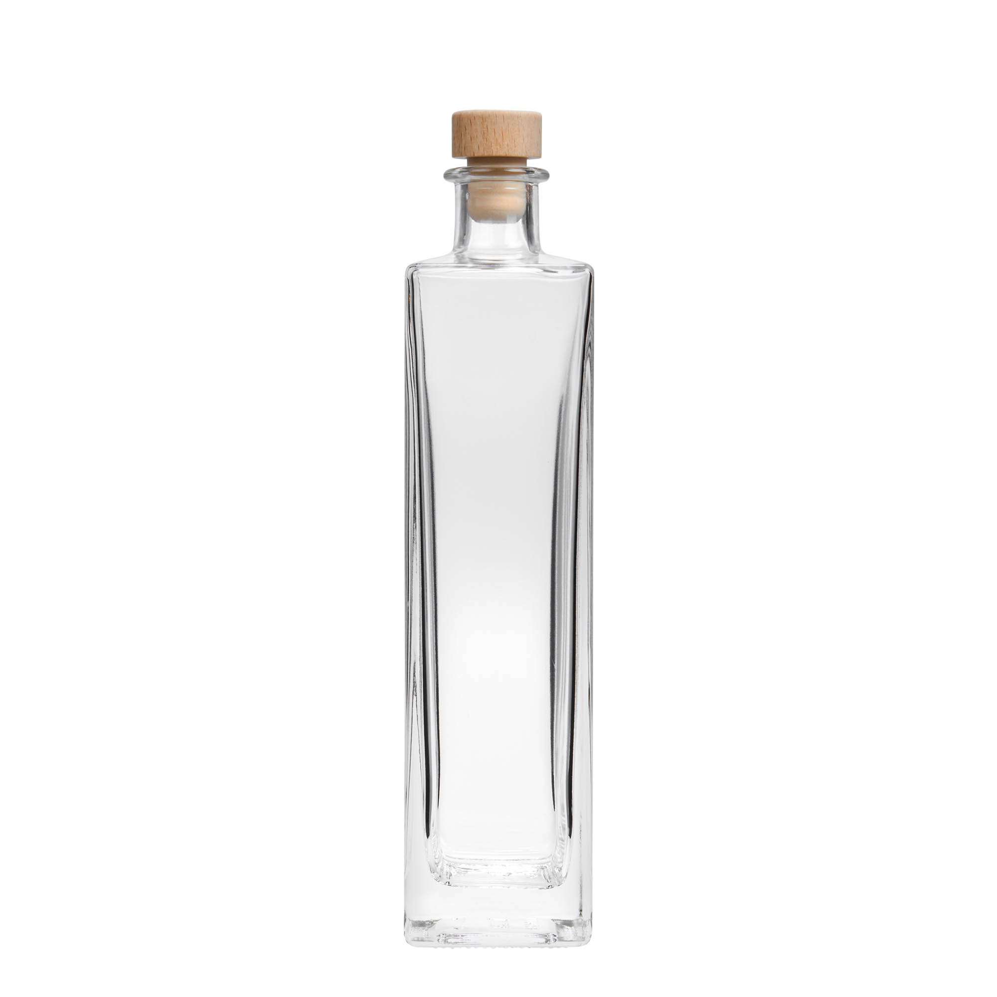 500 ml Glasflasche „Rafaello“, quadratisch, Mündung: Kork