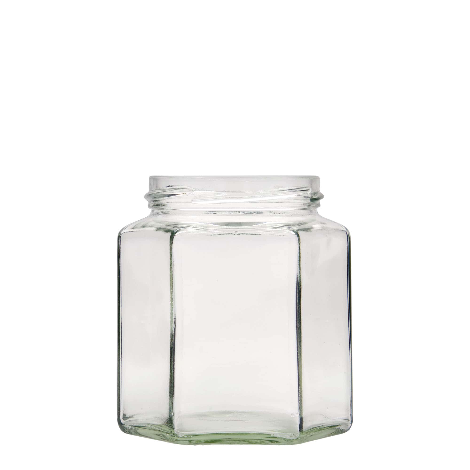 390 ml Sechskantglas, Mündung: Twist-Off (TO 70) 390 ml Sechskantglas, Mündung: Twist-Off (TO 70)