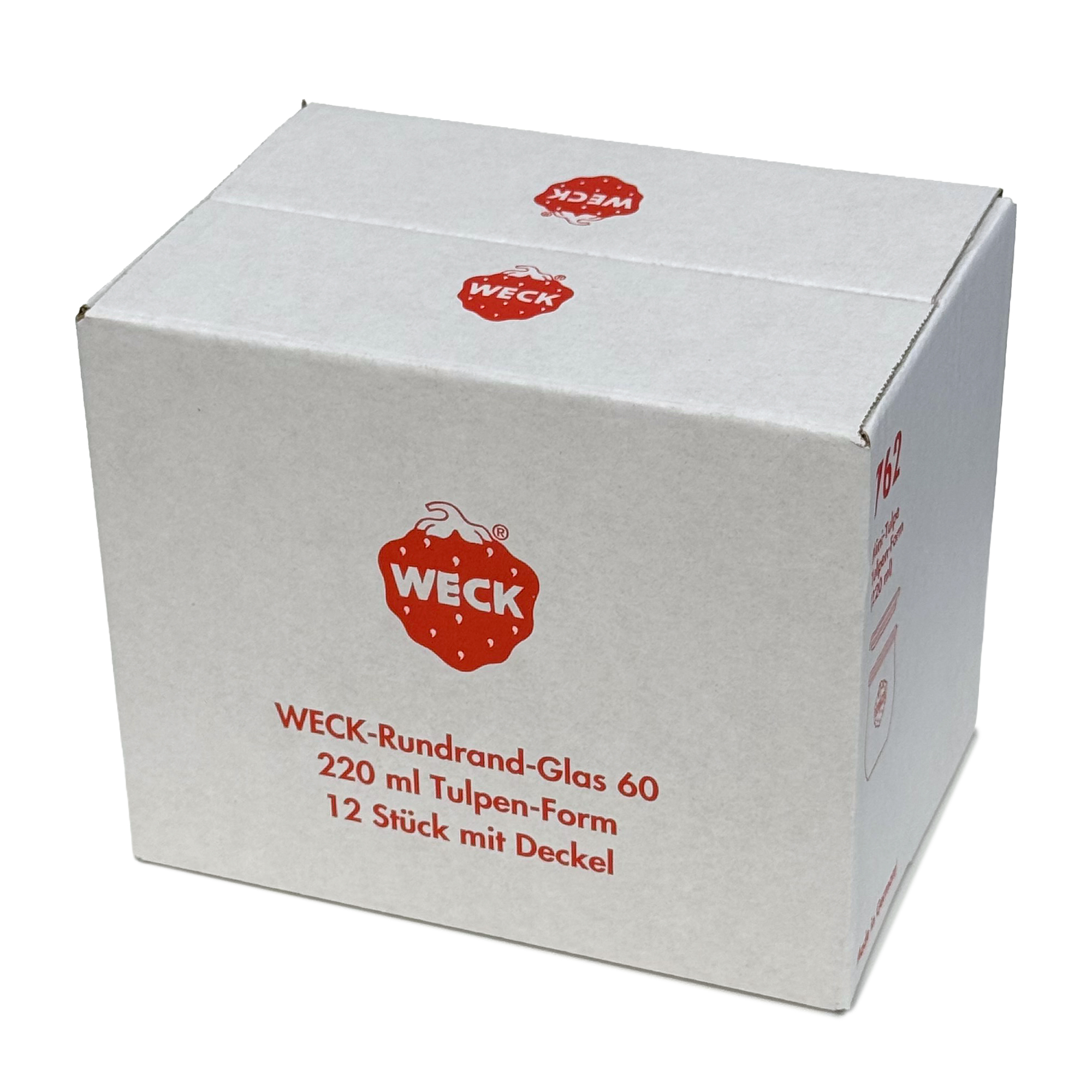 12x 220 ml WECK-Tulpenglas mit Glasdeckel RR 60