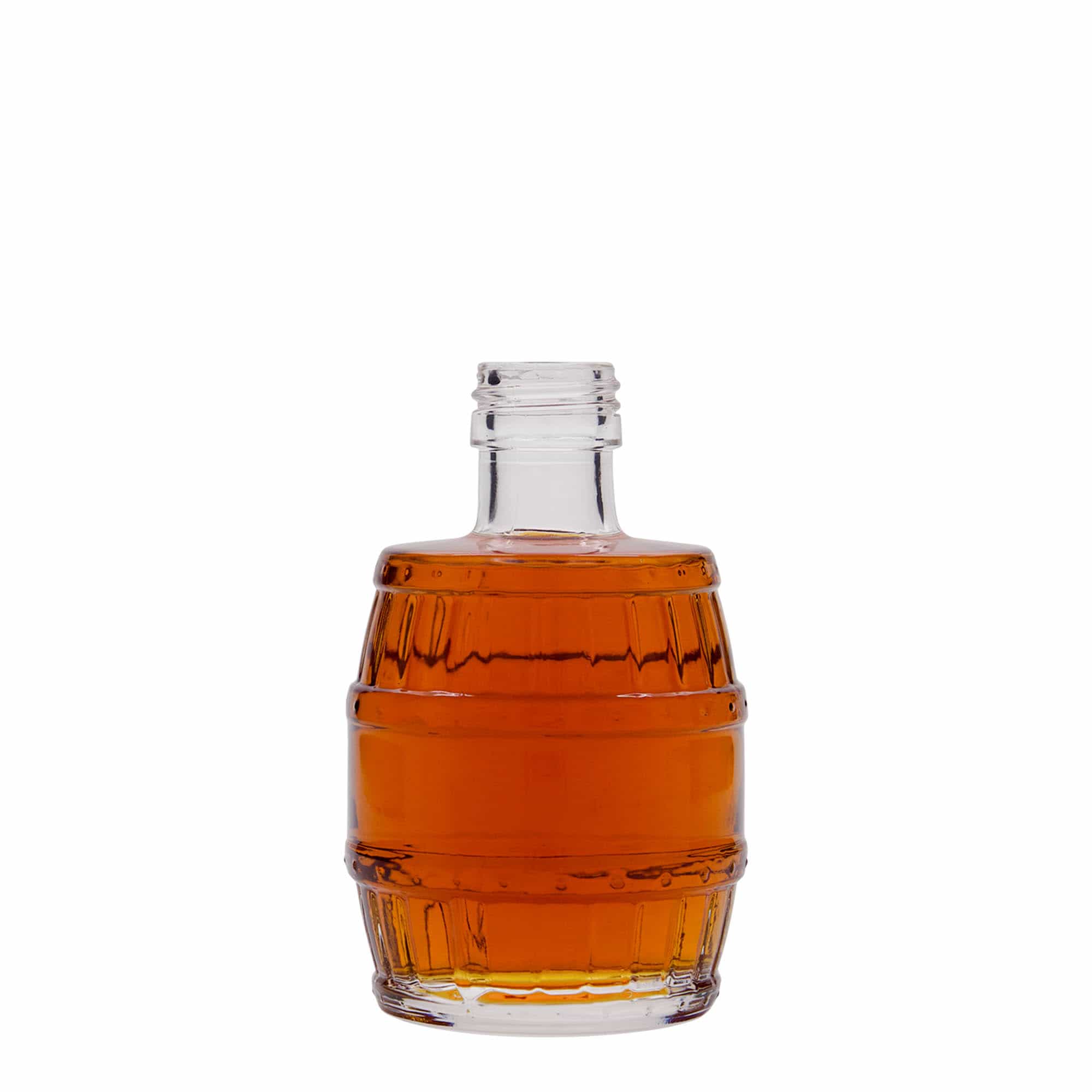 200 ml Glasflasche 'Fass', Mündung: PP 28 200 ml Glasflasche 'Fass', Mündung: PP 28
