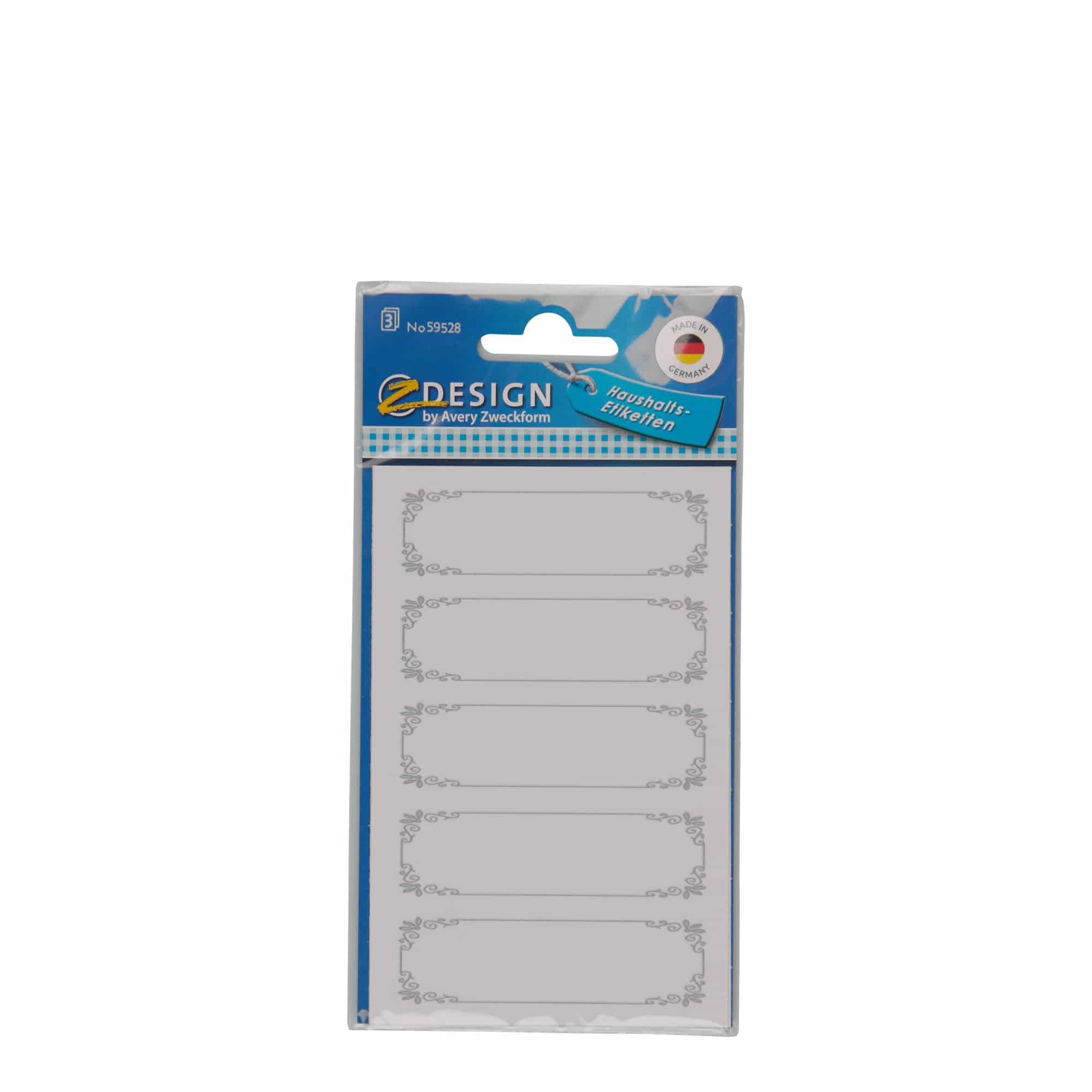 Zweckform Etiketten „Blauer Rahmen“, rechteckig, Papier, weiß-blau