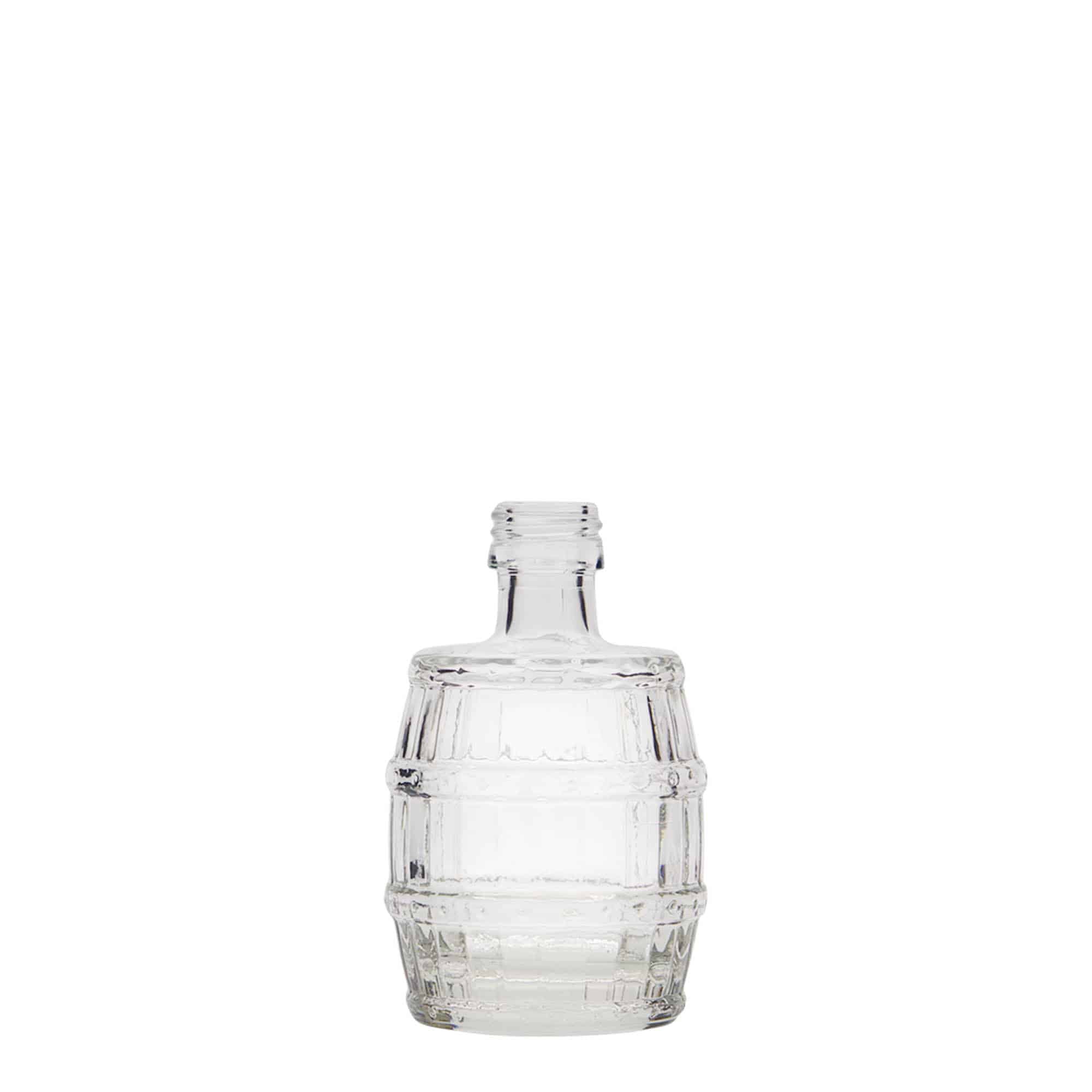 50 ml Glasflasche „Fass“, Mündung: PP 18