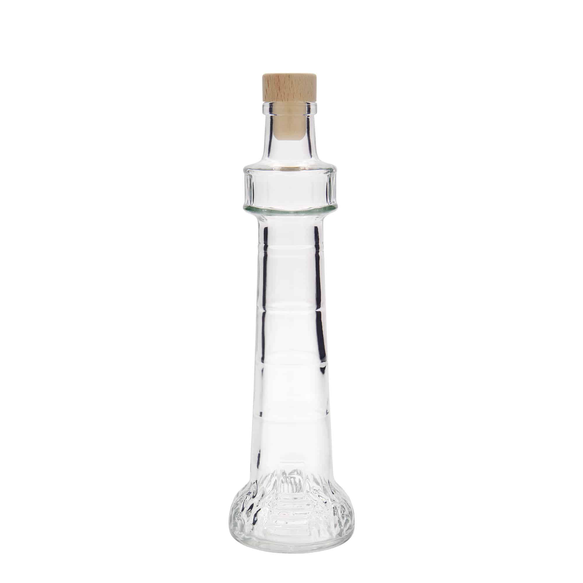 200 ml Glasflasche „Leuchtturm“, Mündung: Kork