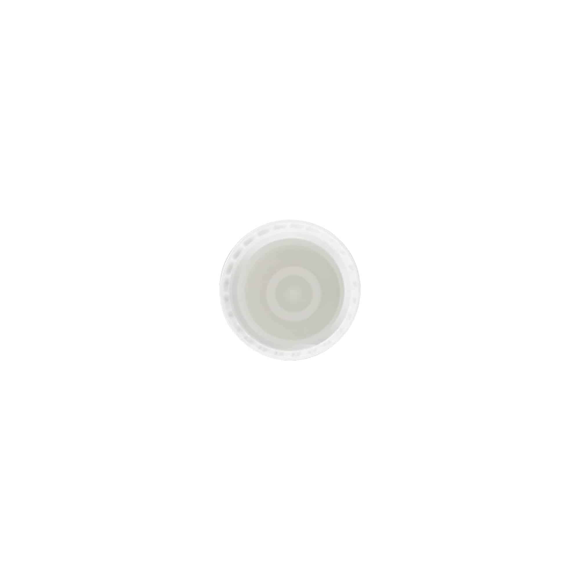 Kappe für 10 ml Roll-On-Flasche, PP-Kunststoff, weiß, für Mündung: Schraubverschluss Kappe für 10 ml Roll-On-Flasche, PP-Kunststoff, weiß, für Mündung: Schraubverschluss