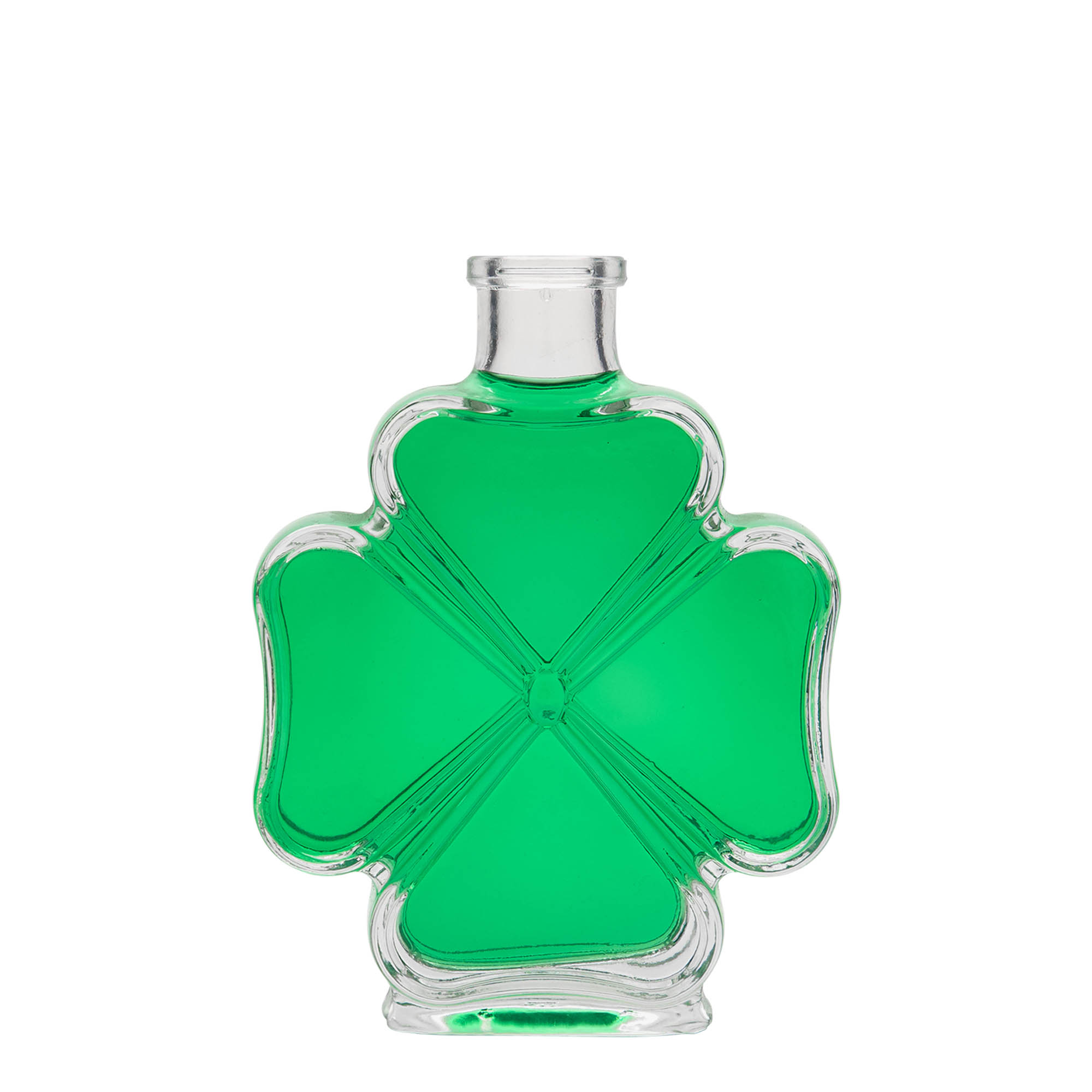 200 ml Glasflasche „Kleeblatt“, Mündung: Kork