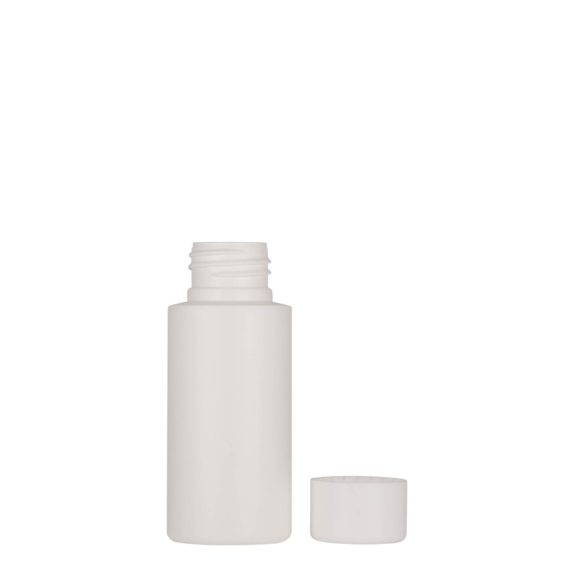 50 ml Kunststoffflasche 'Pipe', HDPE, weiß, Mündung: 24/410