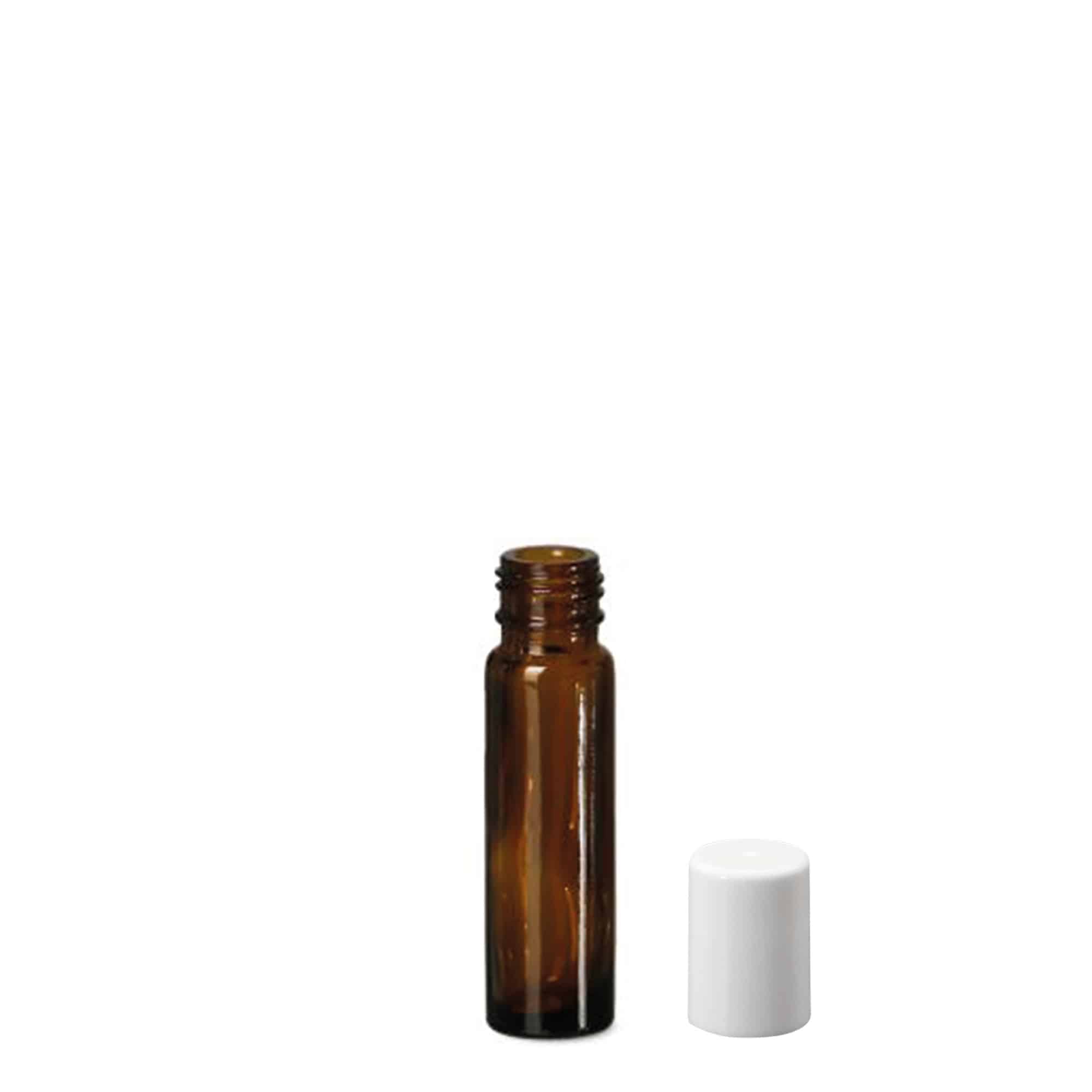10 ml Roll-On-Flasche, Glas, braun, Mündung: Schraubverschluss