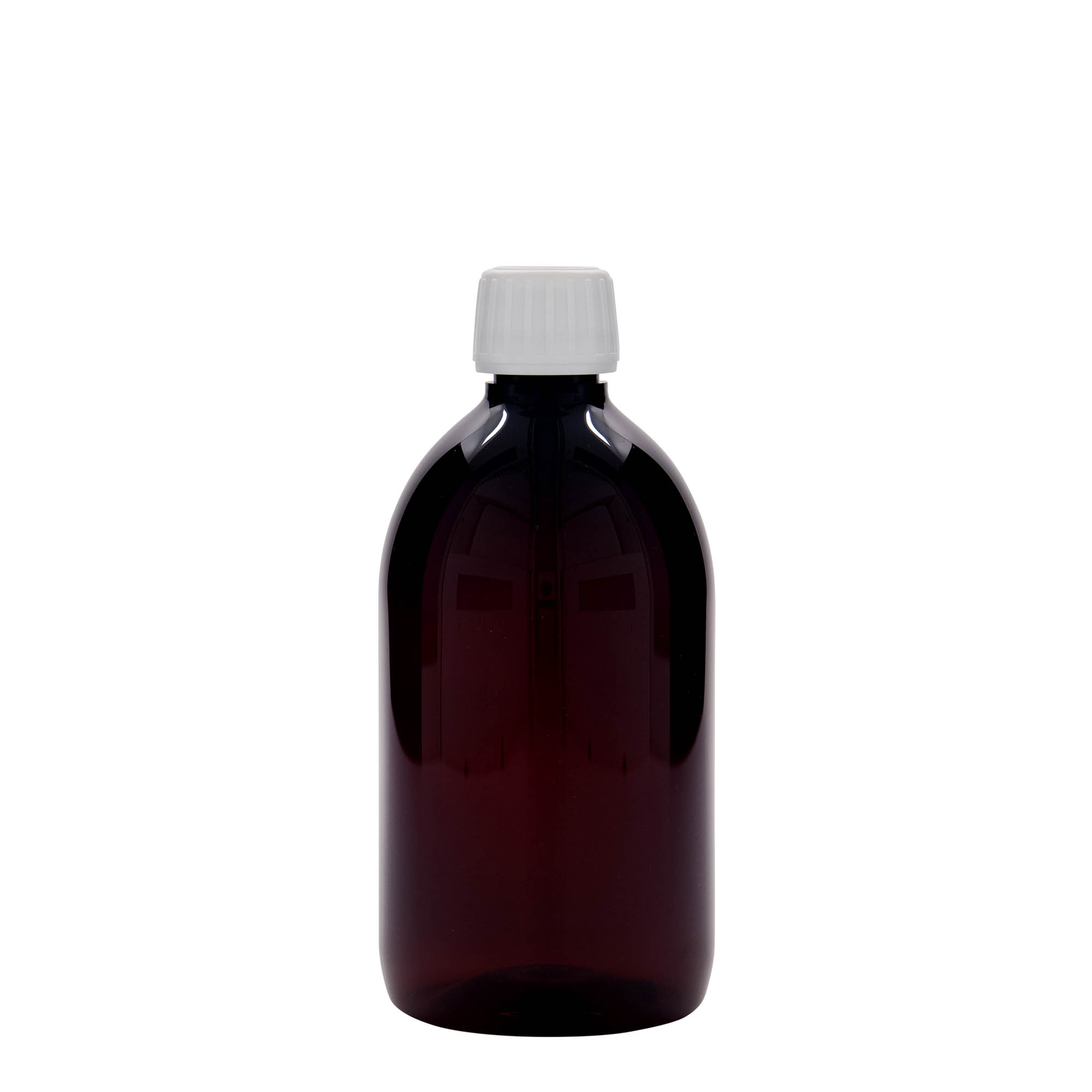 500 ml PET-Medizinflasche, braun, Kunststoff, Mündung: PP 28 500 ml PET-Medizinflasche, braun, Kunststoff, Mündung: PP 28