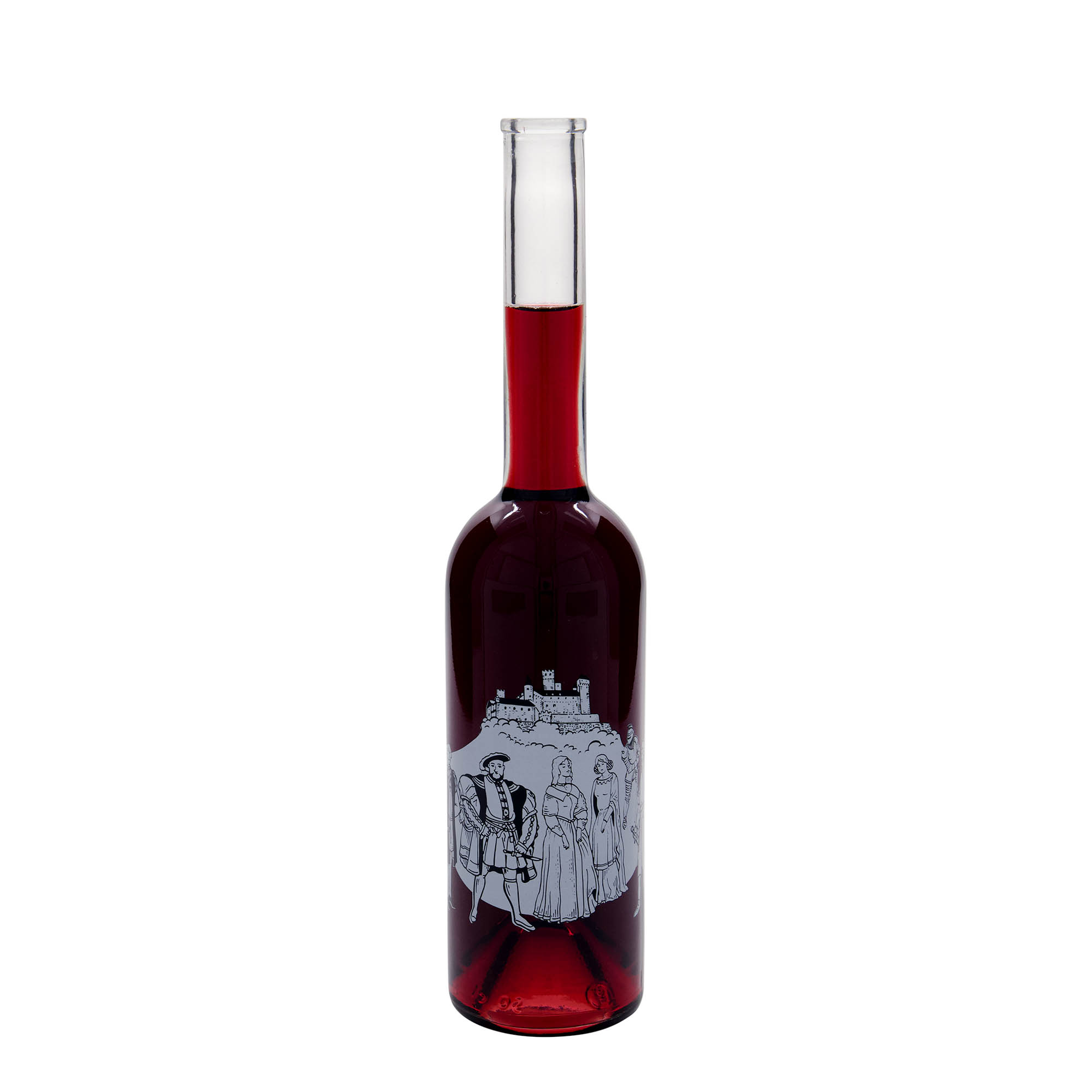 500 ml Glasflasche „Opera“, Motiv: Mittelalter, Mündung: Kork