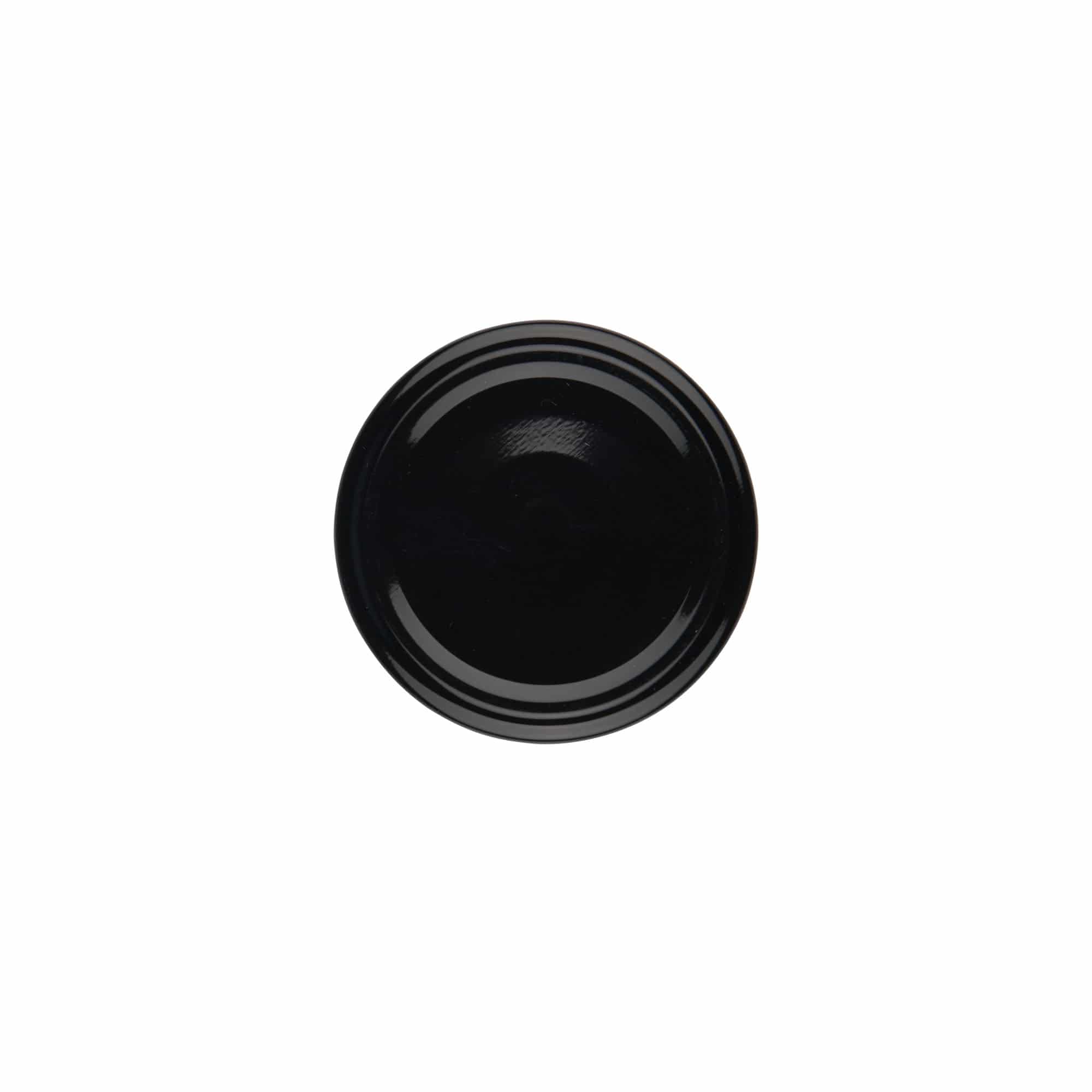 Twist-Off-Deckel, Weißblech, schwarz, für Mündung: TO 58 Twist-Off-Deckel, Weißblech, schwarz, für Mündung: TO 58