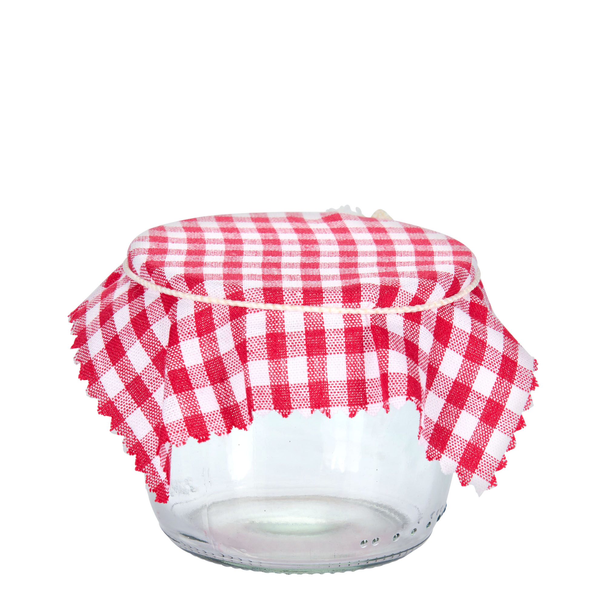 Stoffdeckchen kariert 12x12, quadratisch, Textil, rot, Mündung: TO38-TO53