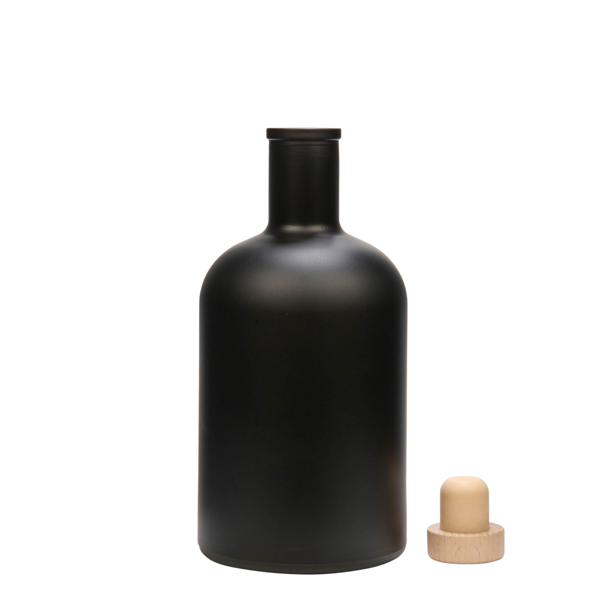 700 ml Glasflasche 'Gerardino', schwarz, Mündung: Kork 700 ml Glasflasche 'Gerardino', schwarz, Mündung: Kork