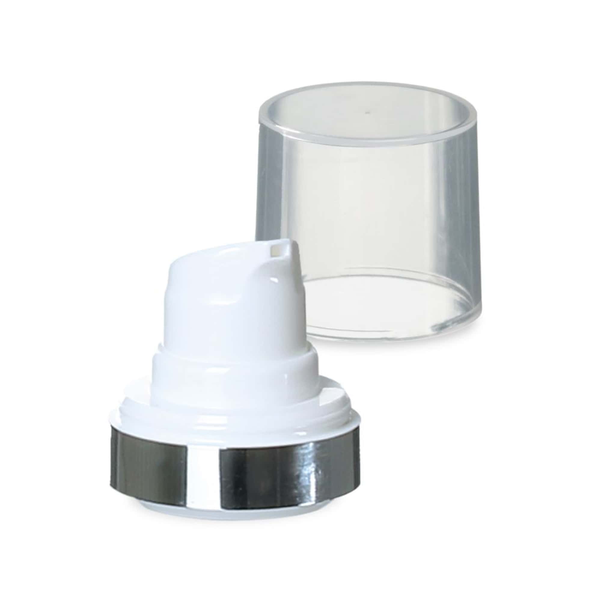 Airless Kopf Micro Silberrand + naturfarbene, glänzende Steckkappe